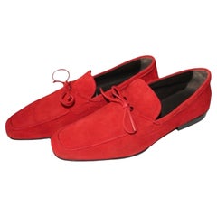 UNWORN Tod's Rotes Wildleder Gommino Driving Moccasins Loafers 11