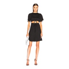 UNWORN Valentino Black Cady Silk Evening Cutout Cocktail Gown Dress 6