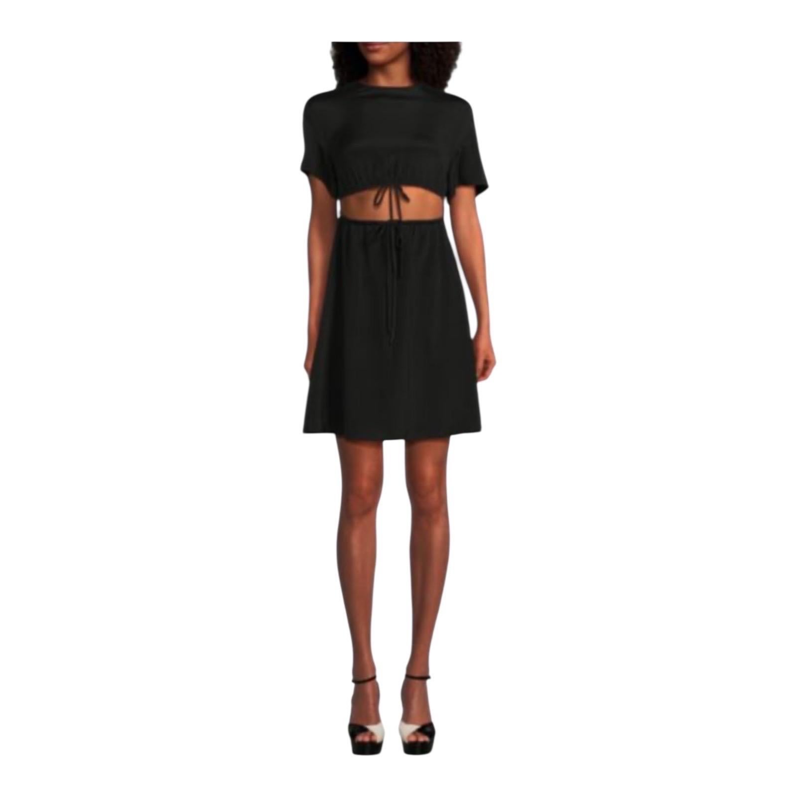 Donna Abito da cocktail non indossato di Valentino in cady di seta nero 6 in vendita