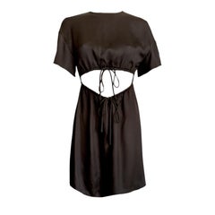 UNWORN Valentino Black Cady Silk Evening Cutout Cocktail Gown Dress 6