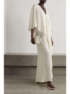 UNWORN Valentino Draped Cady Silk Evening Cape t Ruffle Dress Gown Bridal 40