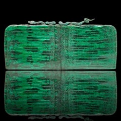 UNWORN VALENTINO Rare Exotic Lizard Skin Evening Crystal Clutch Bag - Full Set