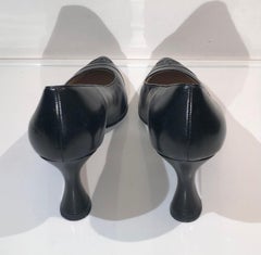 Chanel Classic Black Lambskin “CC” Heels Pointy Shoes