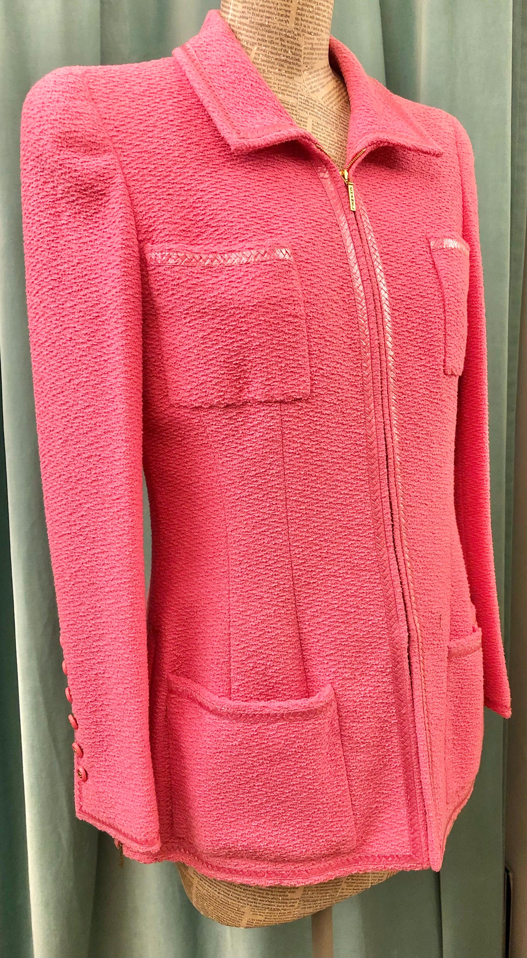 Women's or Men's Unworn Vintage Chanel Spring 1995 Pink Jacket For Sale