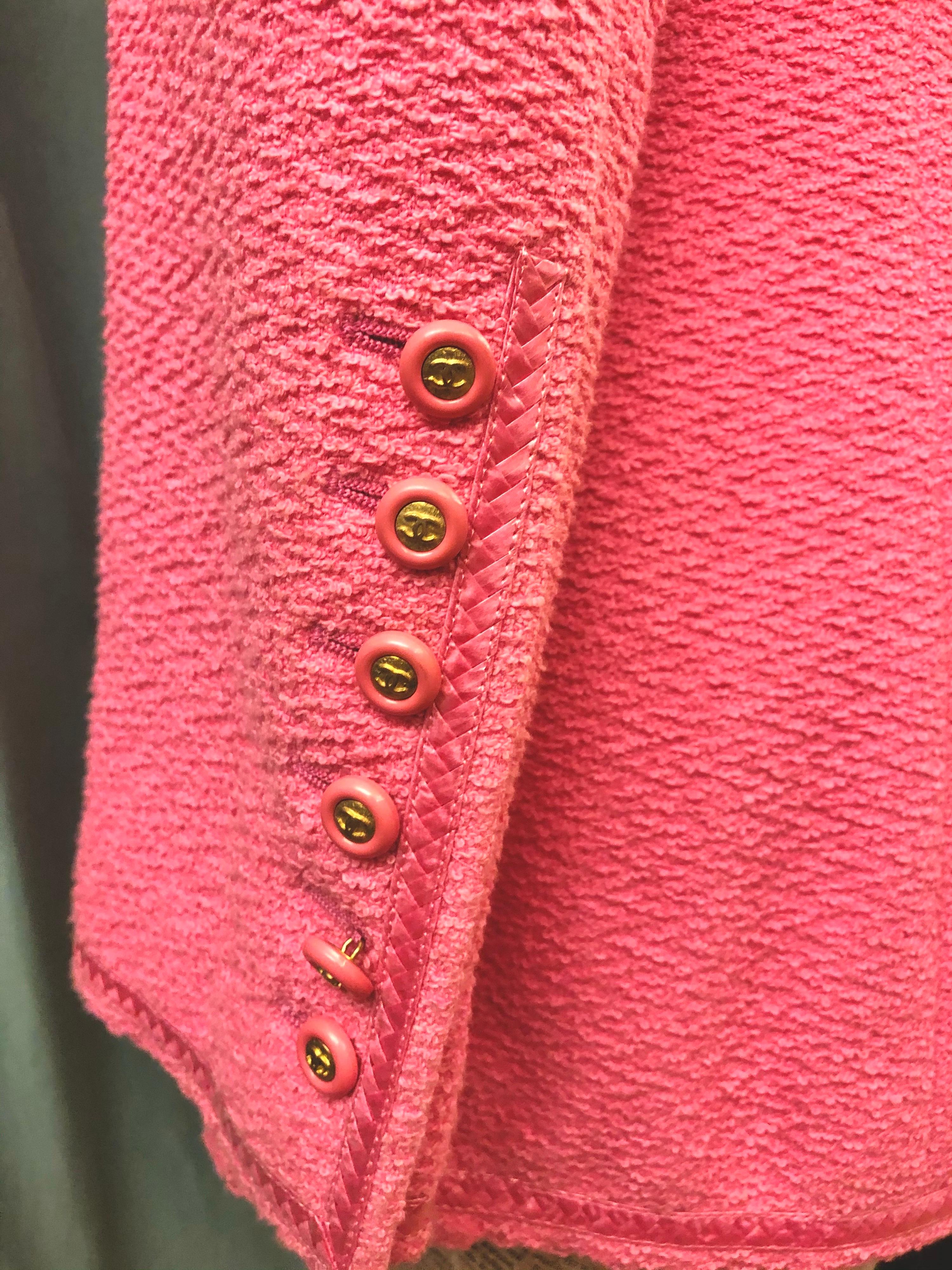 Unworn Vintage Chanel Spring 1995 Pink Jacket For Sale 2