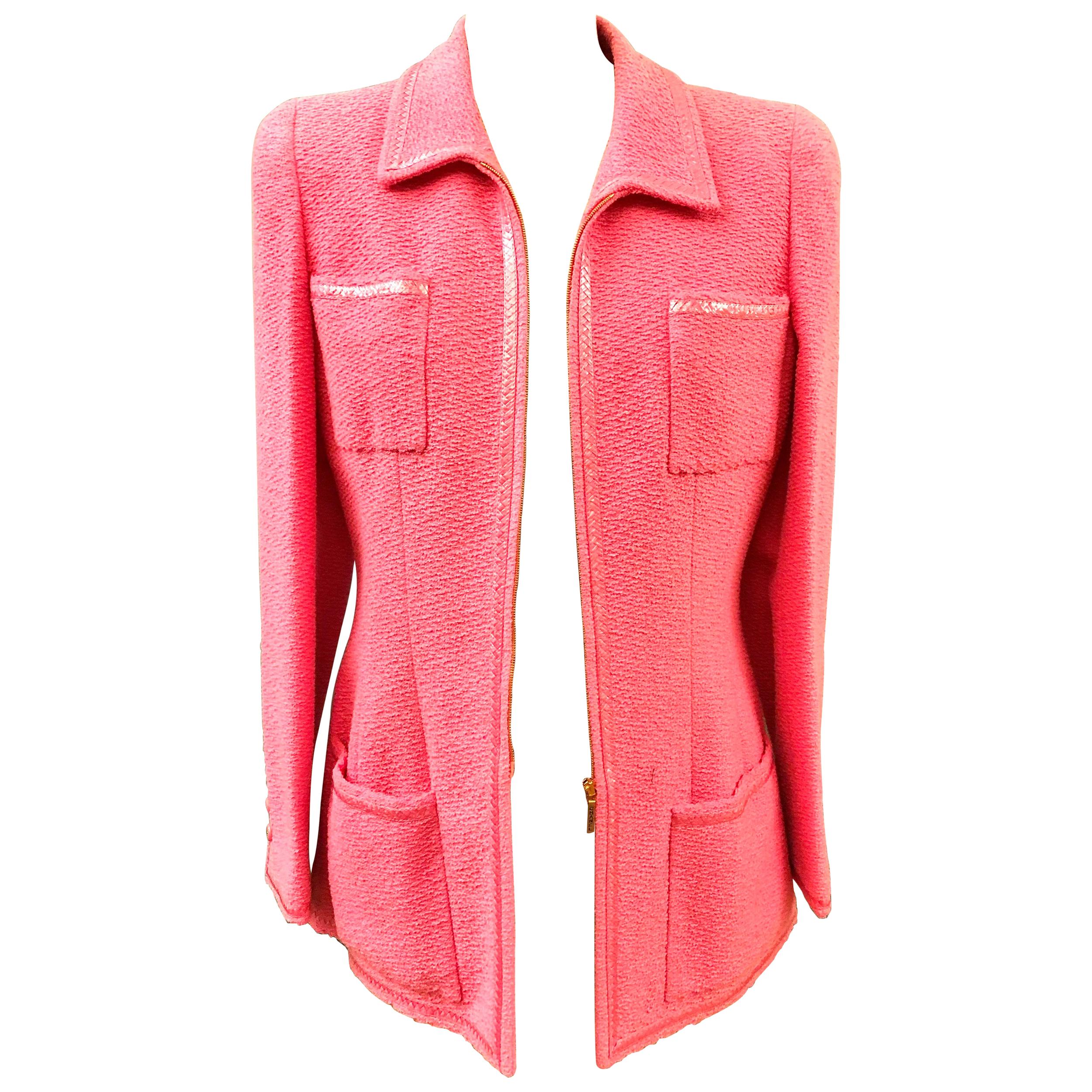 Unworn Vintage Chanel Spring 1995 Pink Jacket For Sale