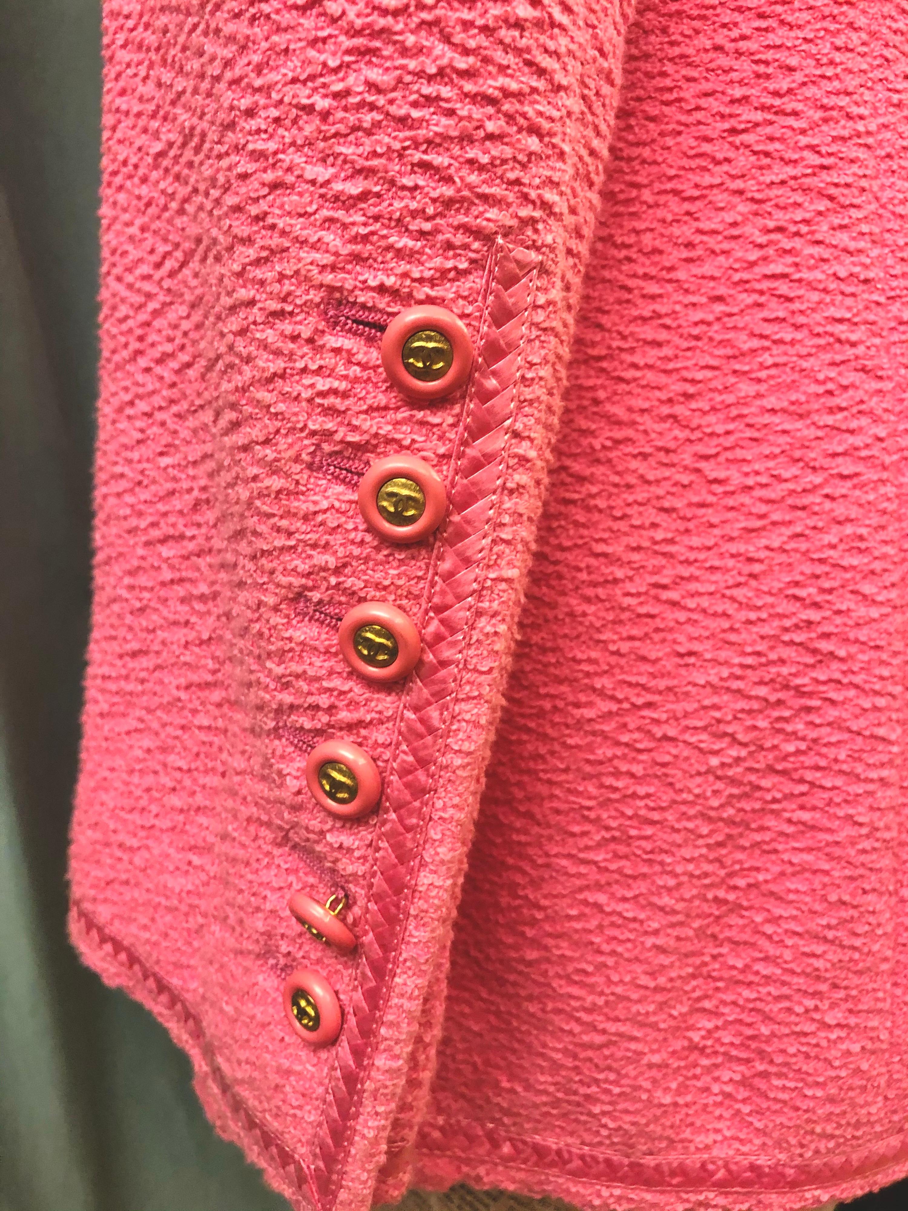 Veste rose vintage Chanel, printemps 1995, non portée  en vente 1