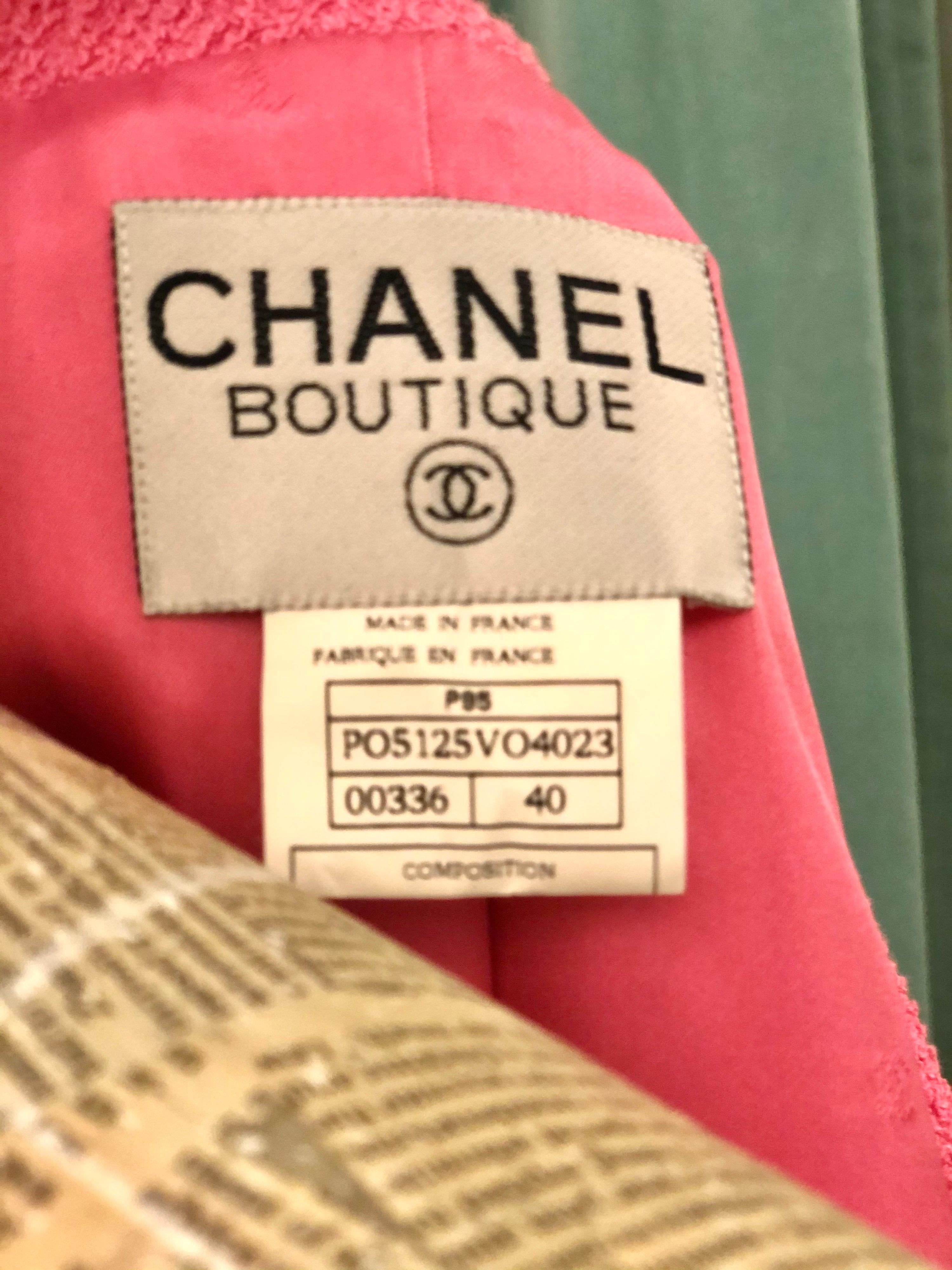 Veste rose vintage Chanel, printemps 1995, non portée  en vente 2