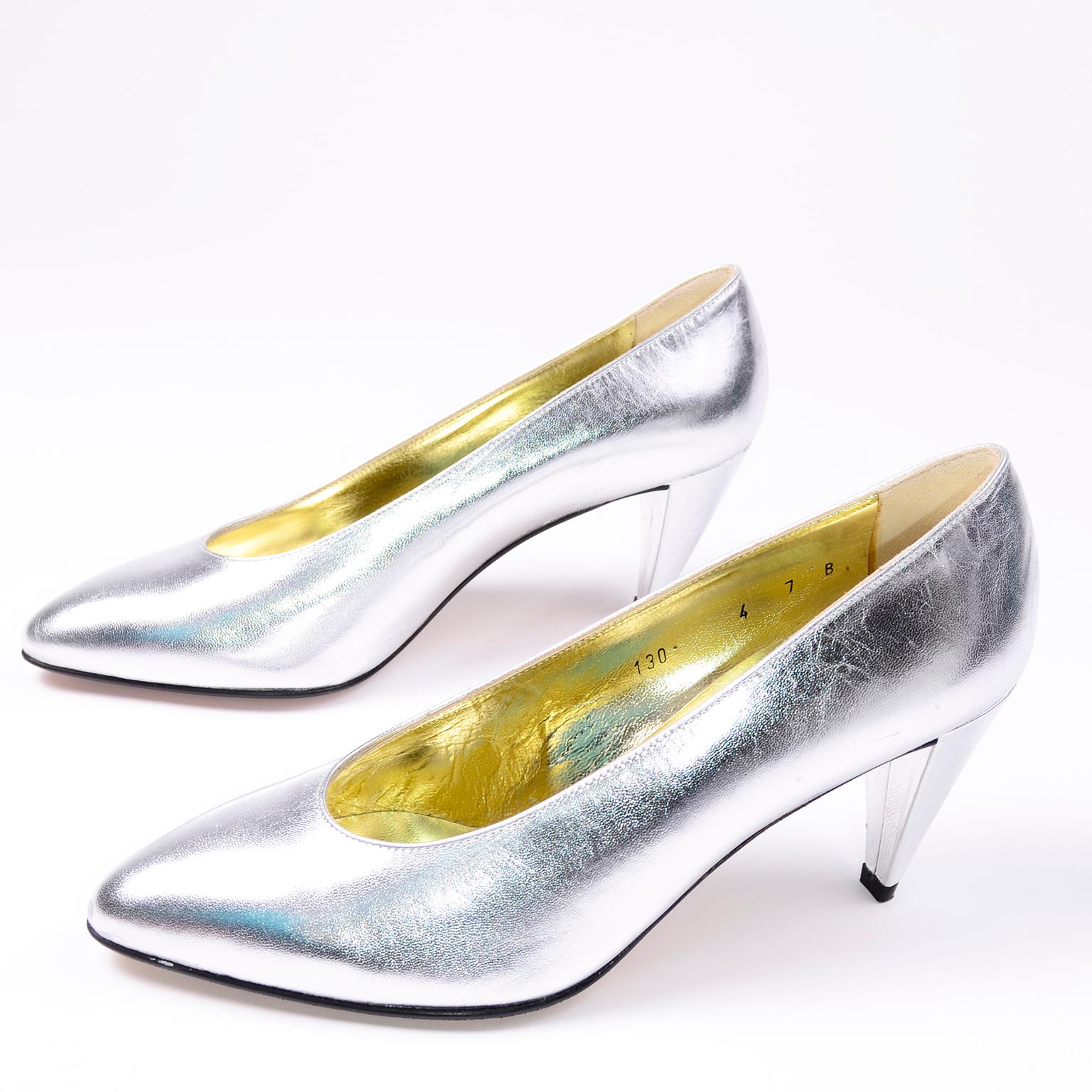vintage silver heels