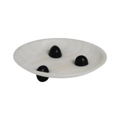 Uovo Bowl Sculptural Centerpiece in Carved White Onyx by Panorammma