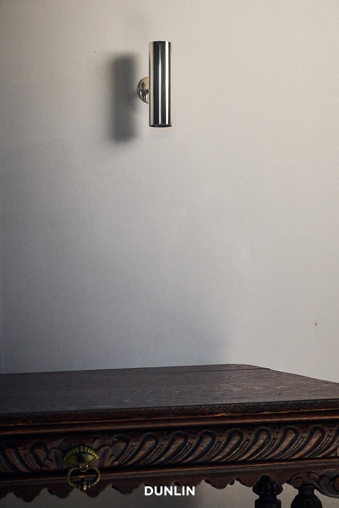 Australian Up Down Light, Nickel Plated Brass by, DUNLIN For Sale