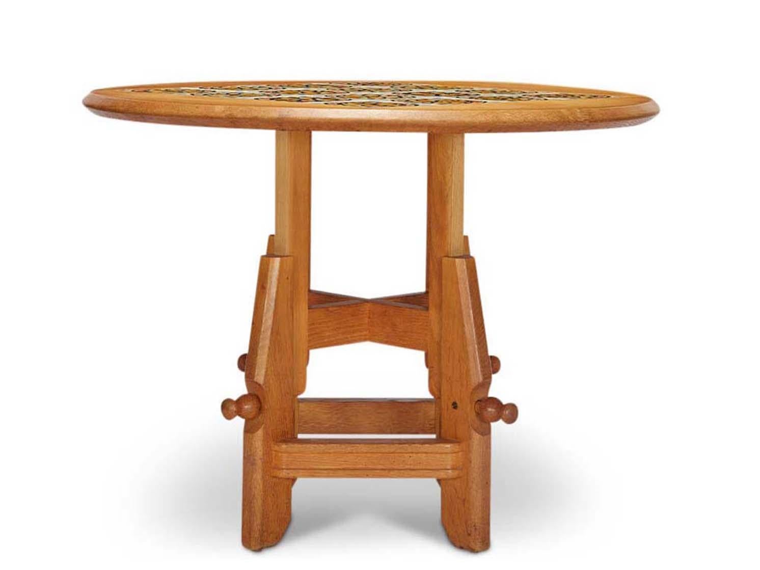 Mid-Century Modern Table basse en chêne Up/Down par Guillerme & Chambron en vente