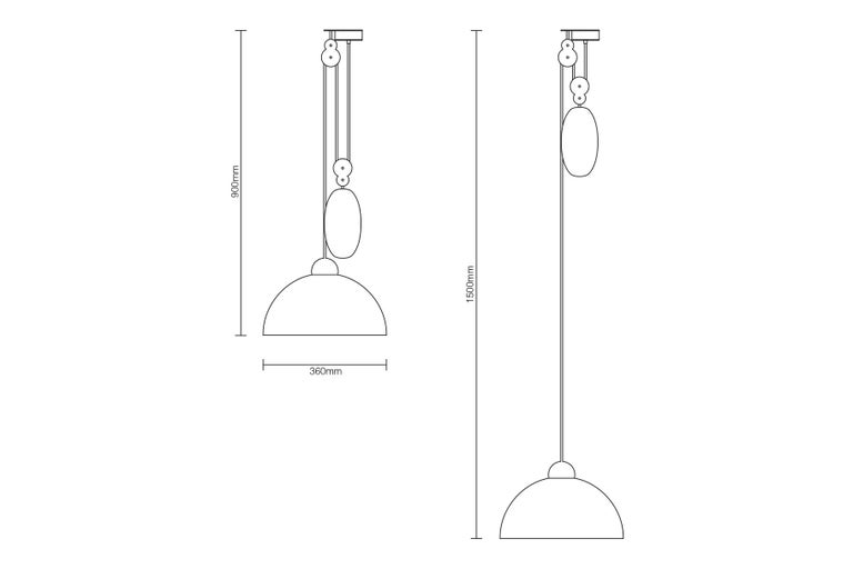 Up-Down Pendant, Height Adjustable Light, Matte Black Shade, Black ...