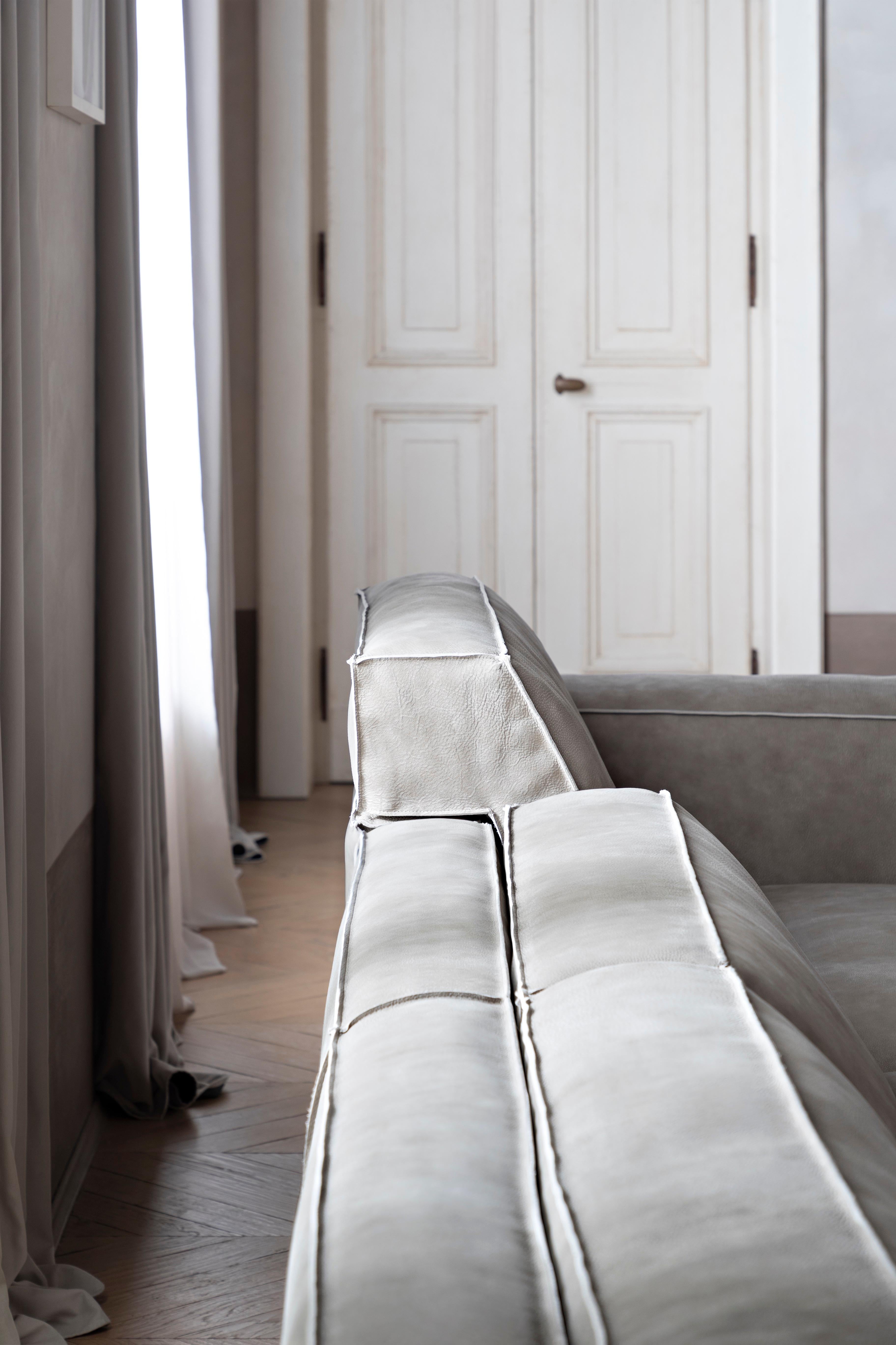 Canapé modulaire Up de taille moyenne en tissu blanc Kami de Giuseppe Vigan en vente 1
