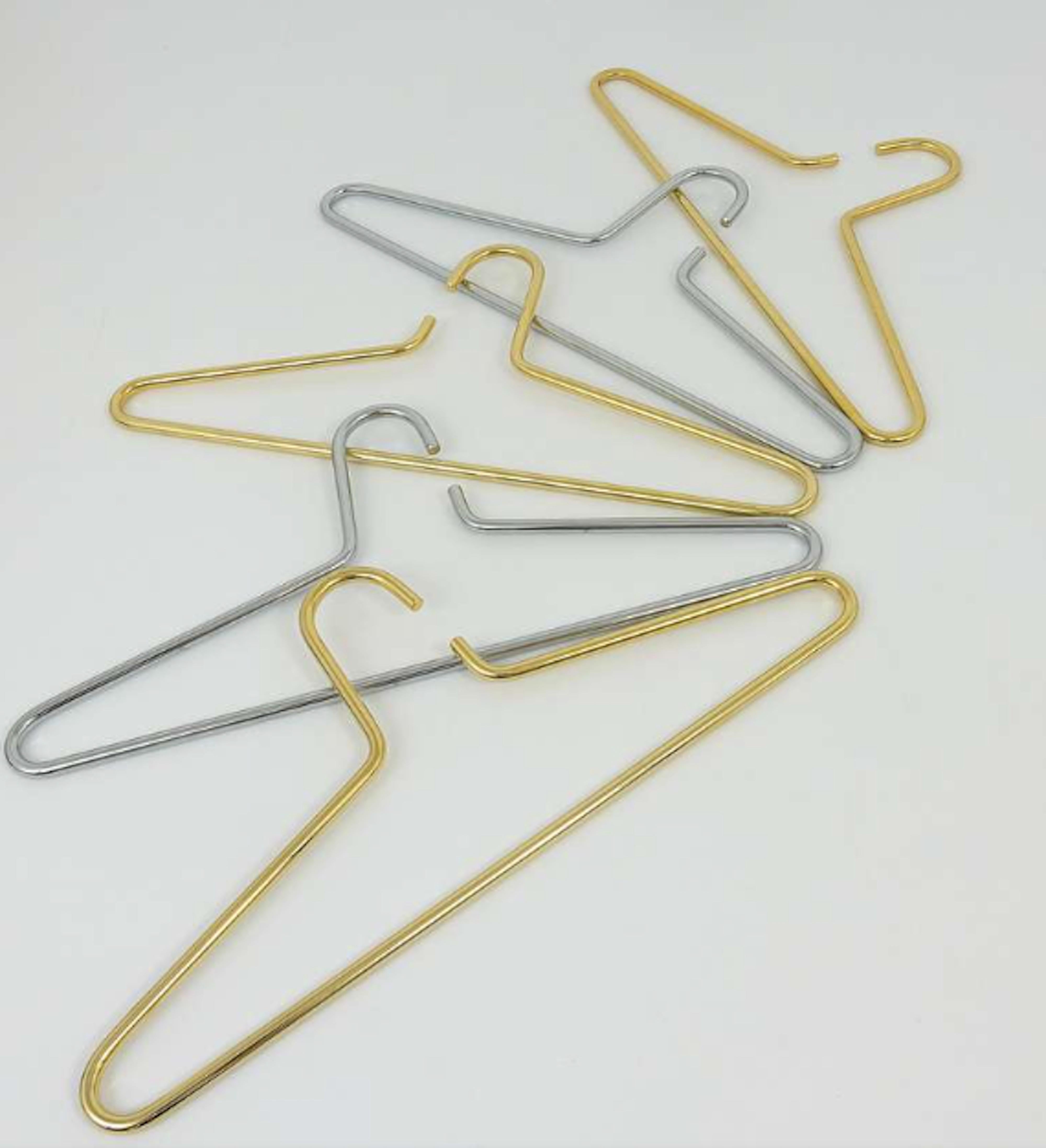 Mid-Century Modern Up to 12 Austrian Modernist Solid Chrome-Plated Coat Hangers from the 1970s For Sale