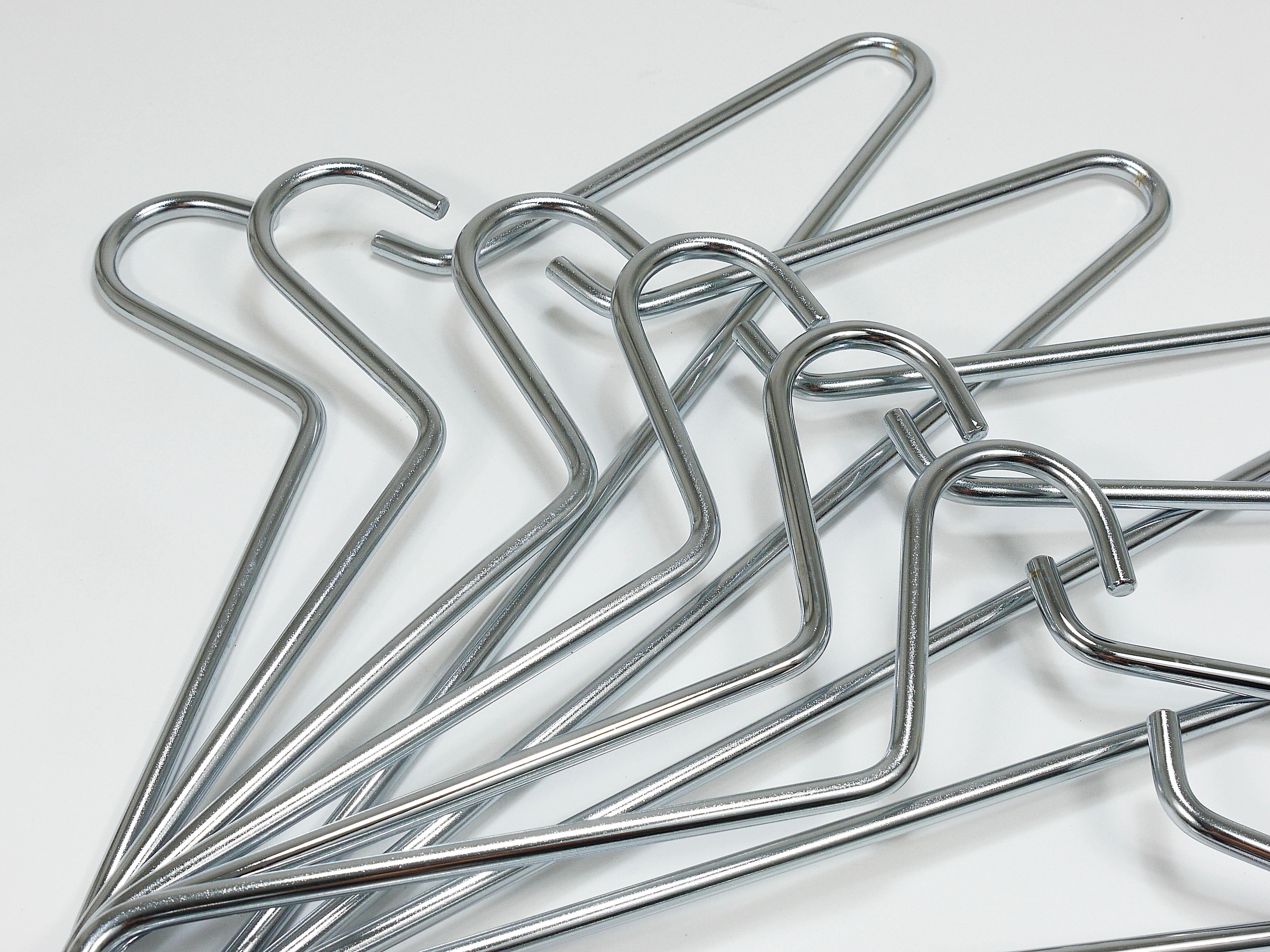 Up to 12 Austrian Modernist Solid Chrome-Plated Coat Hangers from the 1970s For Sale 2