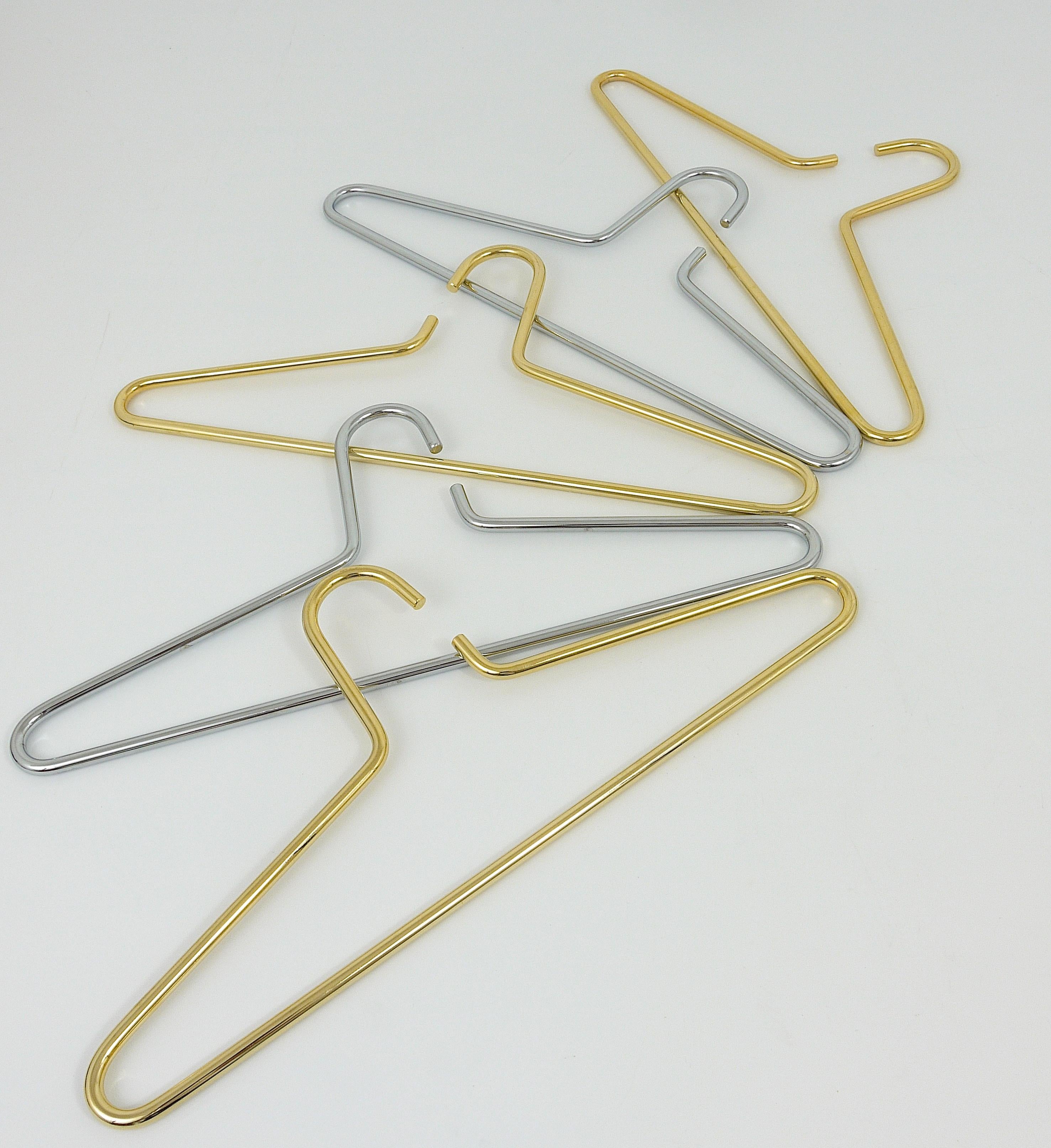 Mid-Century Modern Up to 12 Austrian Modernist Solid Gold-Plated Coat Hangers from the 1970s For Sale