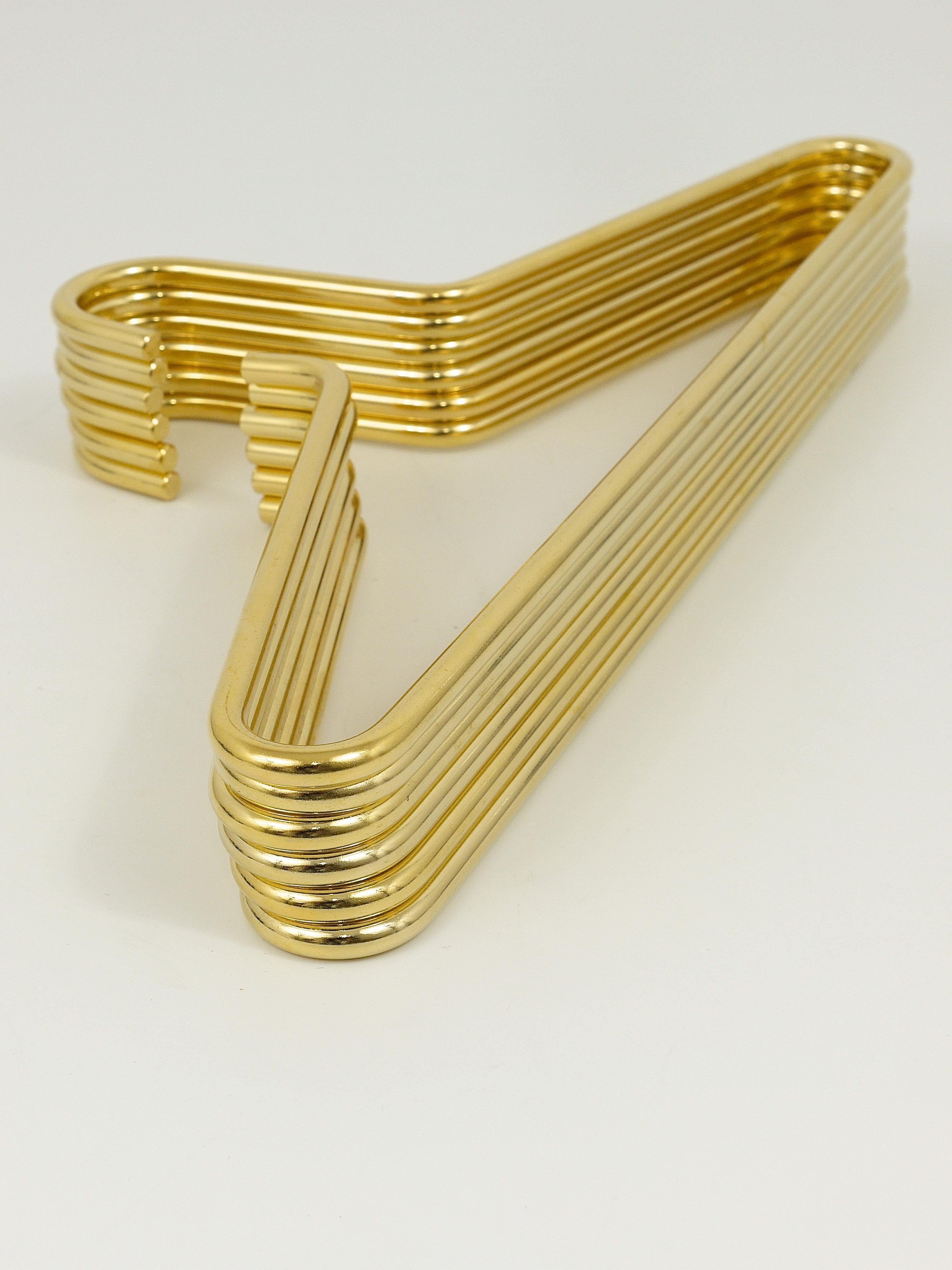 Up to 12 Austrian Modernist Solid Gold-Plated Coat Hangers from the 1970s In Good Condition For Sale In Vienna, AT