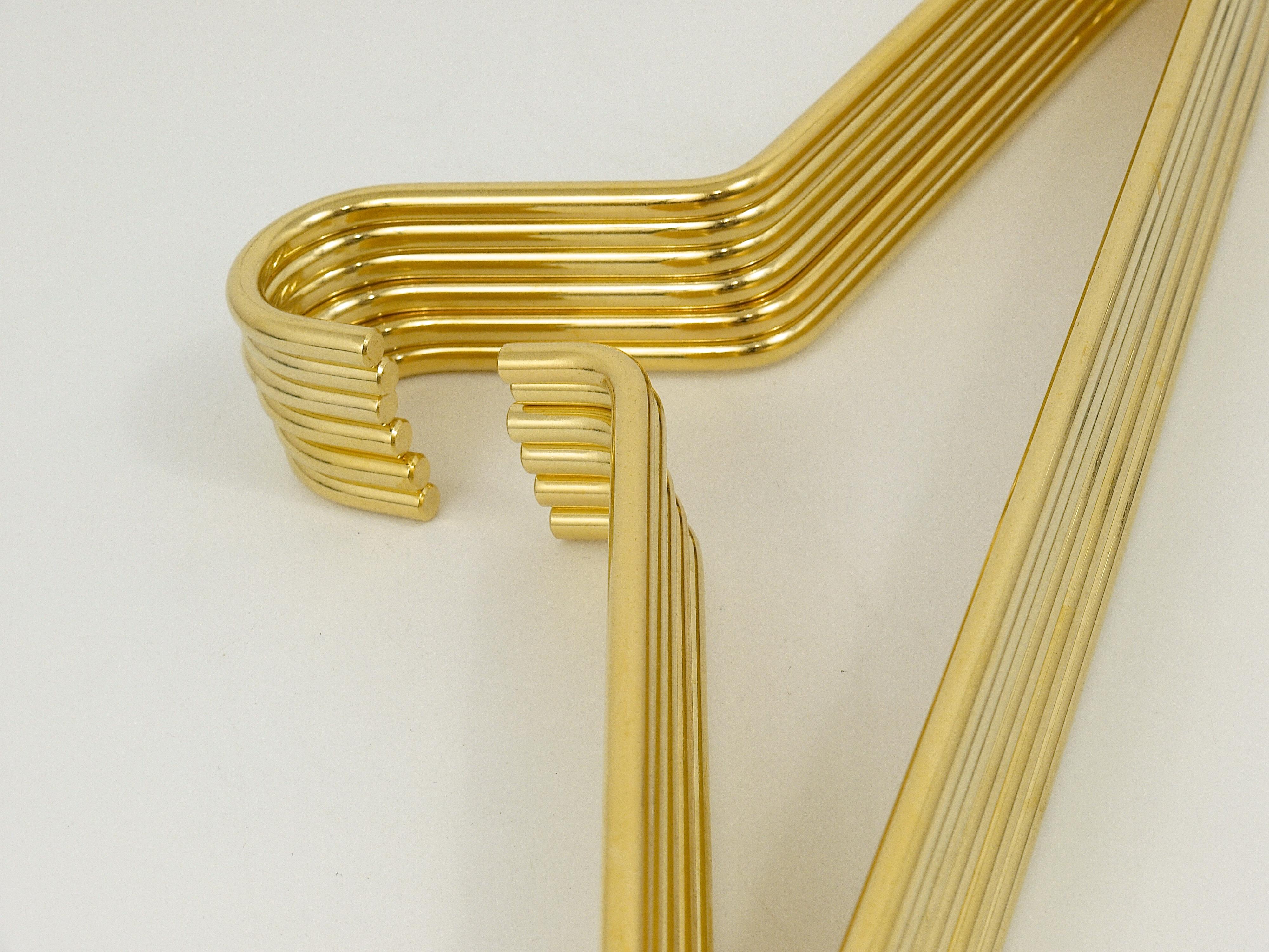 20th Century Up to 12 Austrian Modernist Solid Gold-Plated Coat Hangers from the 1970s For Sale