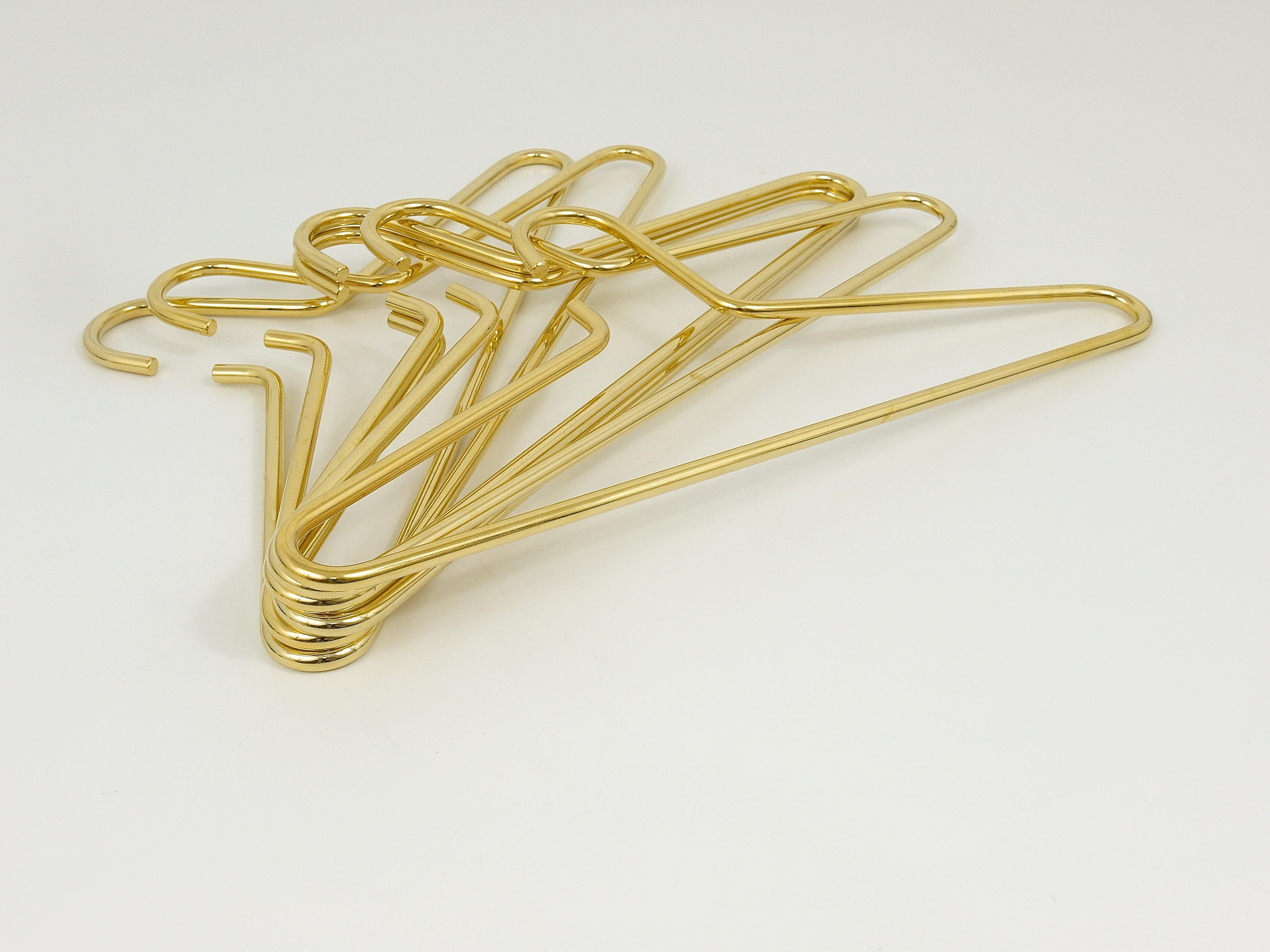 Gold Plate Up to 12 Austrian Modernist Solid Gold-Plated Coat Hangers from the 1970s For Sale