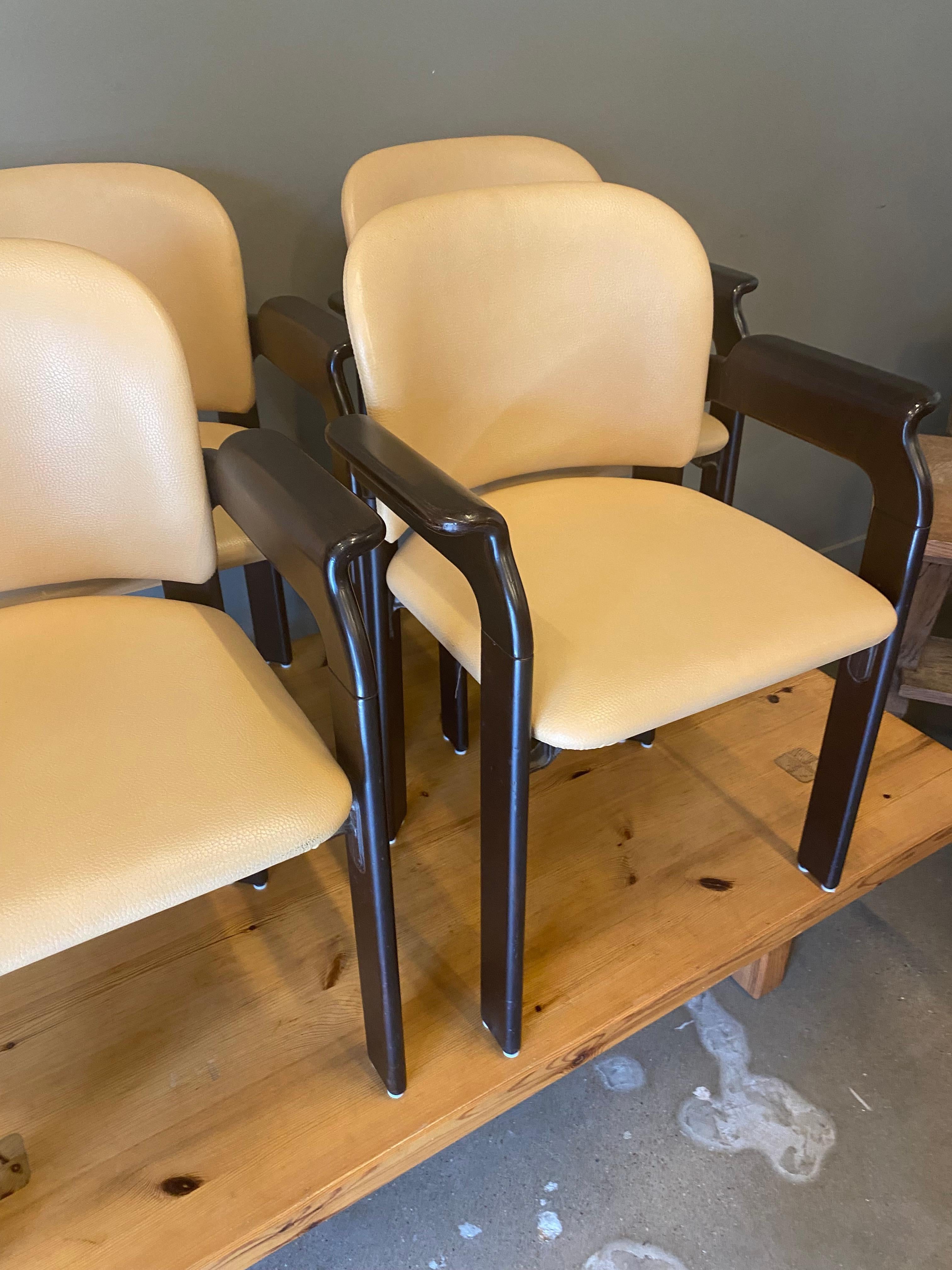 6 Leather Dining Chairs by Haussmann for Dietiker, Sold in Pairs In Good Condition In Austin, TX