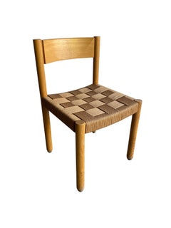 Up to 10 Available, Oak and Rush Dining Chairs by Haussmann, Switzerland, 1960's