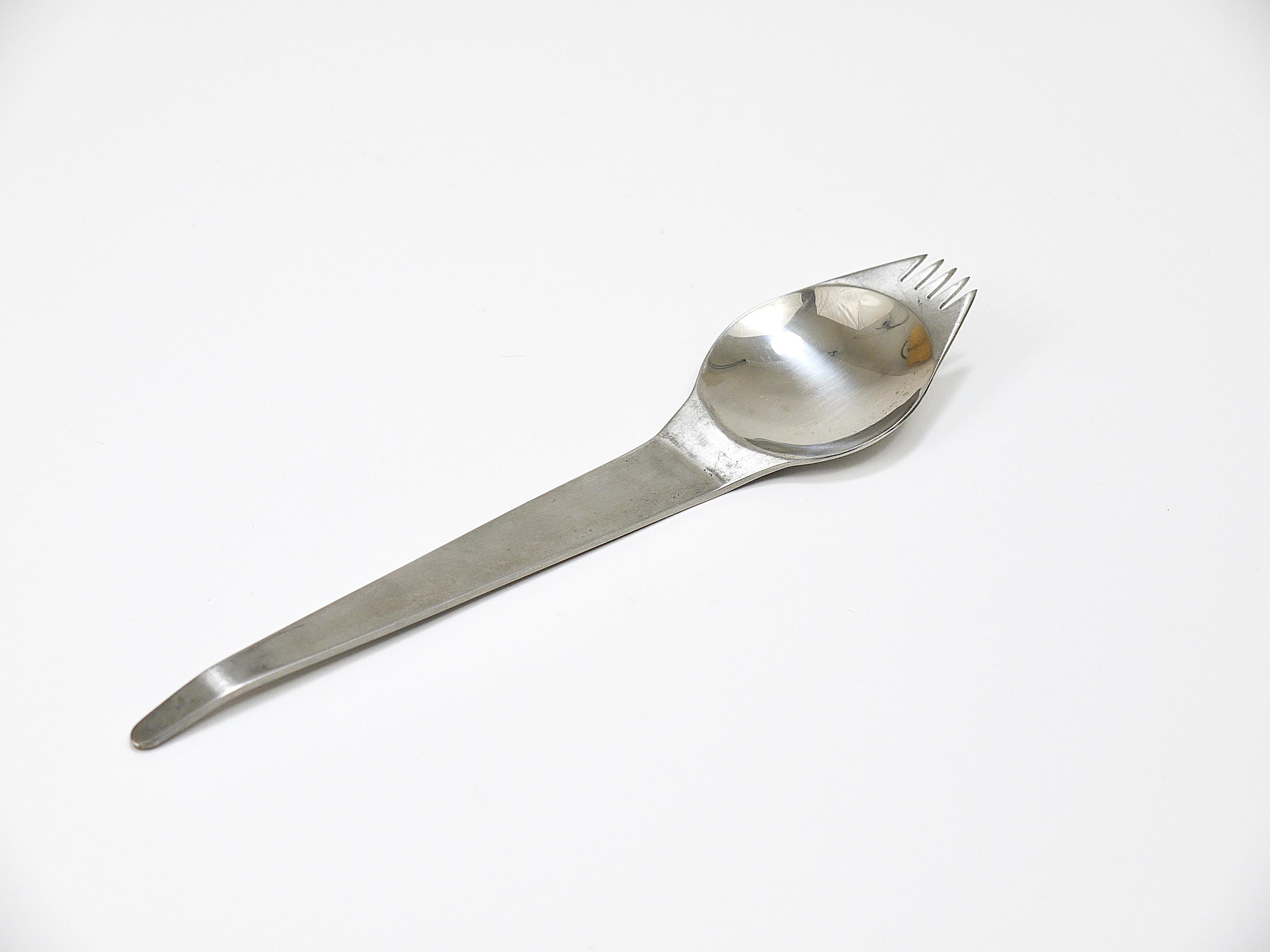 Brushed Up to 7 Midcentury Party Spork (Spoon & Fork) Flatware Göffel by Amboss Austria For Sale