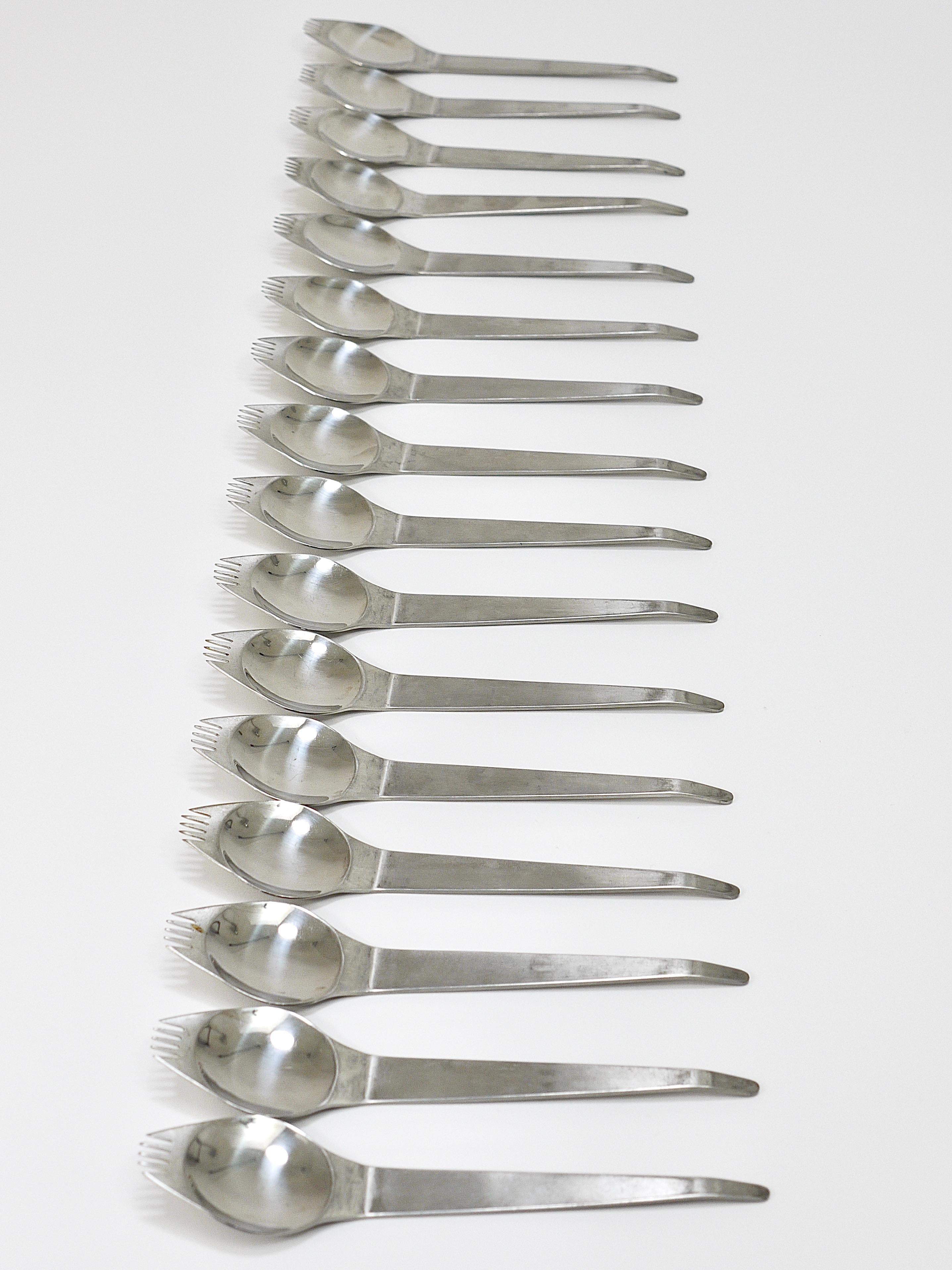 Up to 7 Midcentury Party Spork (Spoon & Fork) Flatware Göffel by Amboss Austria For Sale 1