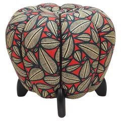 Fino a 3 Sgabello Jindrich Halabala Art Deco, motivo a foglie, pouf, ottomana, anni '30