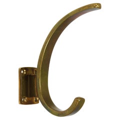 Retro A Pair Art Nouveau Curved Brass Wall Coat Hooks, Austria, 1920s