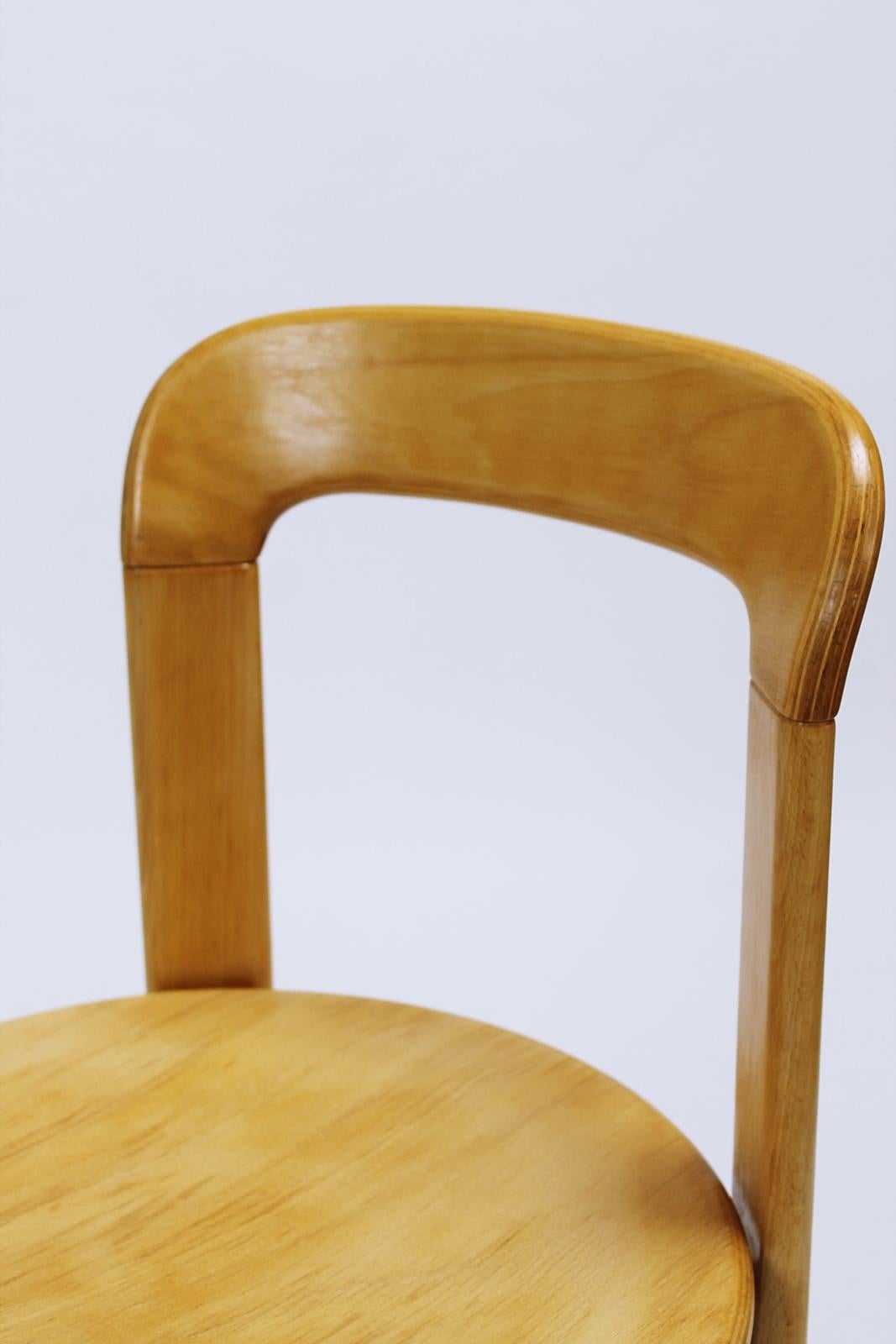 Beech   Stacking Chairs by Bruno Rey for Dietiker Switzerland, 1970 For Sale