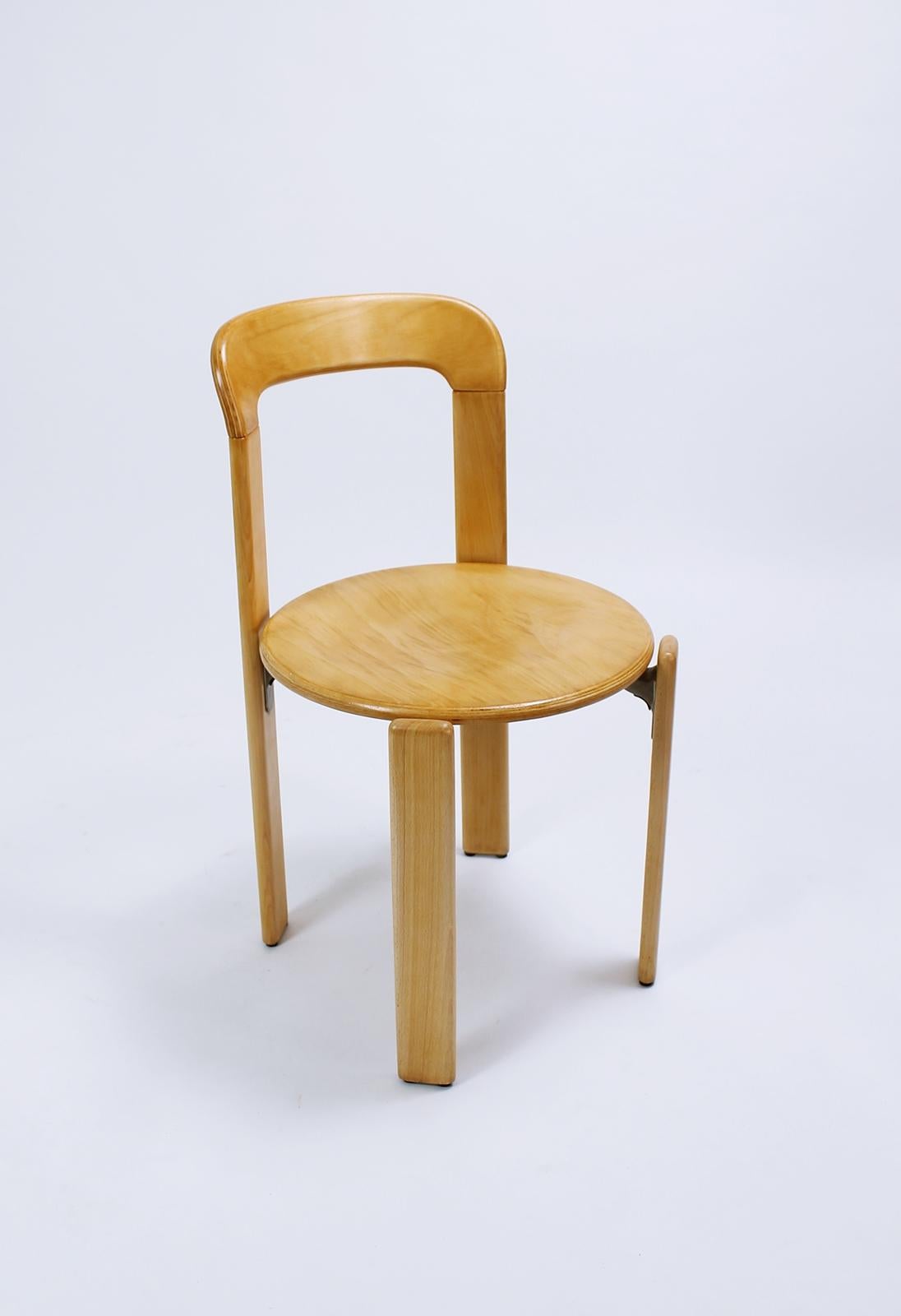 Vintage Industrial 1970s iconic stacking chairs designed by Bruno Rey for Dietiker 

Not just incredibly sturdy chairs but they make some fabulous shapes too.

In good vintage condition. Have some minor marks commensurate with age and use. Have been