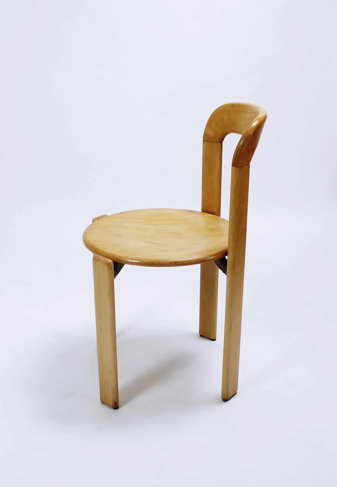 wooden stacking chairs by bruno rey
