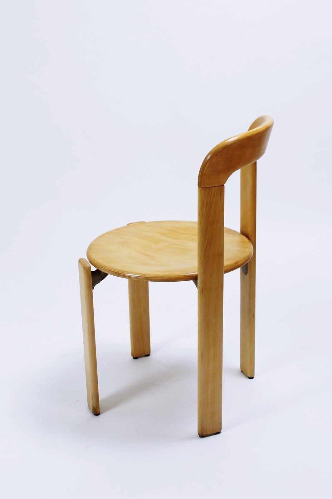 Mid-Century Modern   Stacking Chairs by Bruno Rey for Dietiker Switzerland, 1970 For Sale