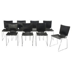 Retro Up to 8 Midcentury Pelle Stacking Chairs by ICF