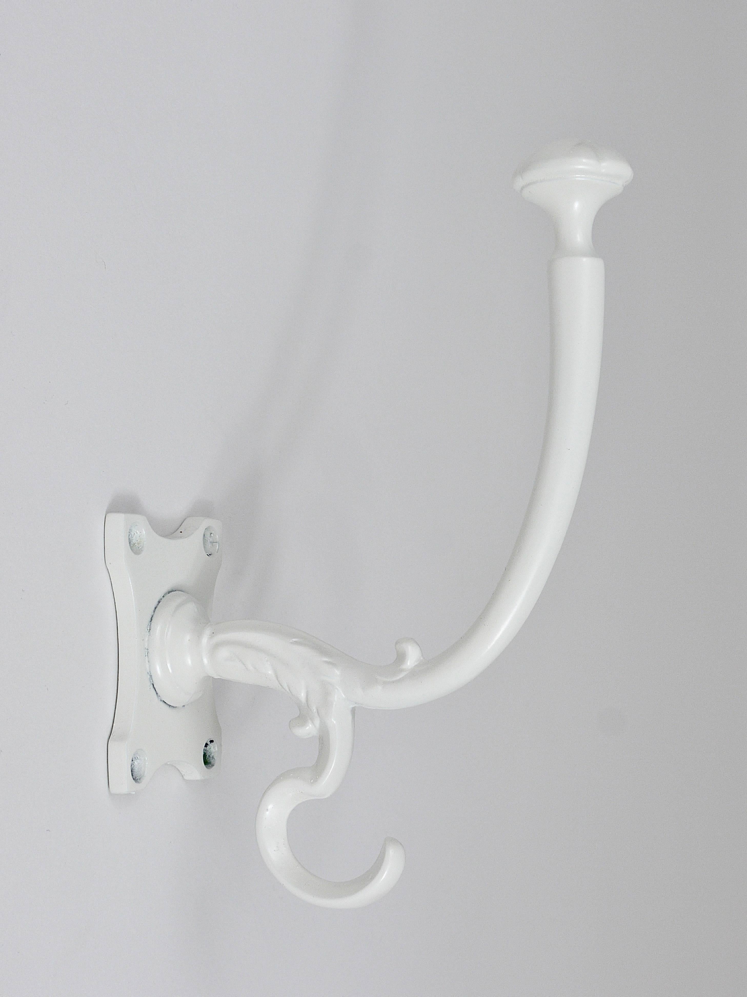 Lacquered Up to Eight White Art Nouveau Wall Coat Hooks, Austria, 1920s
