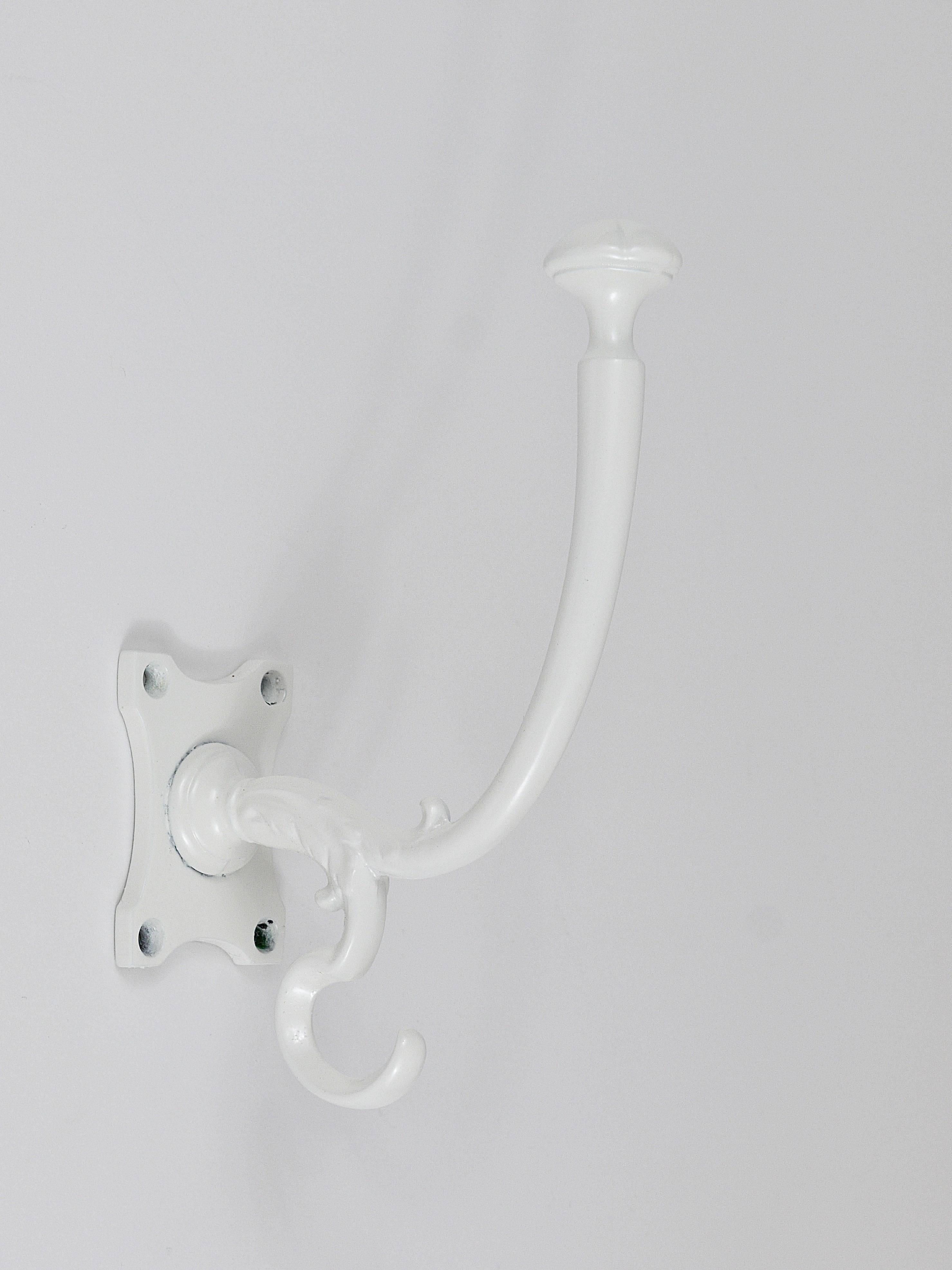 Early 20th Century Up to Eight White Art Nouveau Wall Coat Hooks, Austria, 1920s