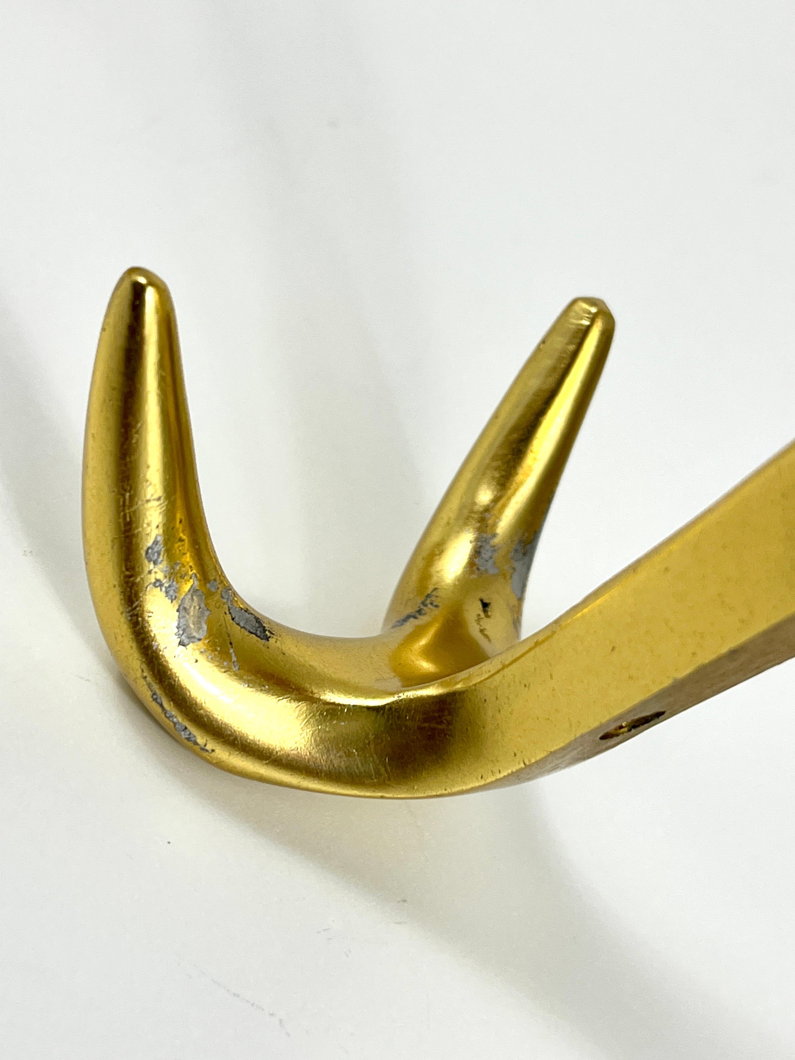 Up to Five Golden Hollywood Regency Wall Coat Hooks, Italy, 1970s For Sale 9