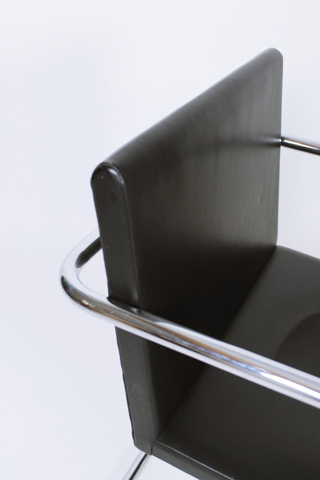 Steel  Vintage Thin Pad Tubular Brno Chair by Ludwig Mies van der Rohe