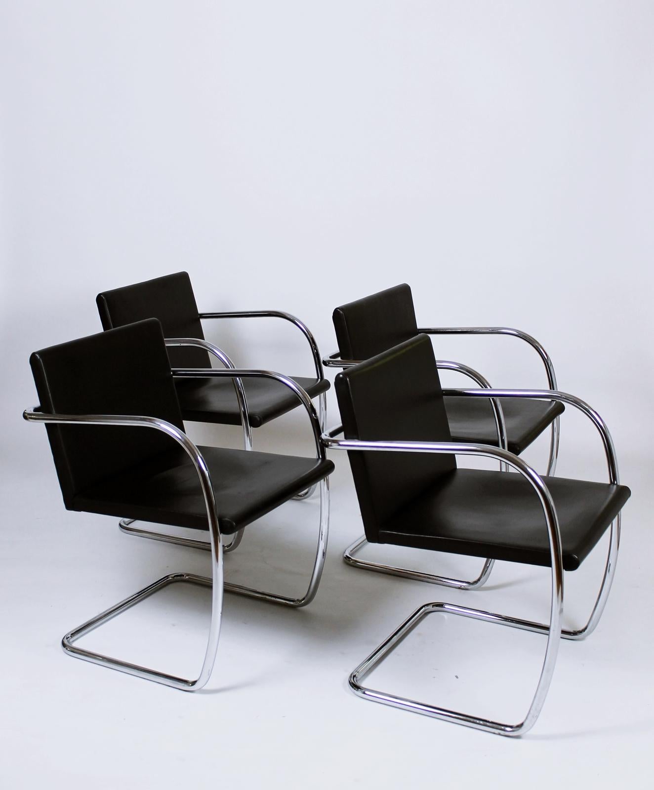 20th Century  Vintage Thin Pad Tubular Brno Chair by Ludwig Mies van der Rohe