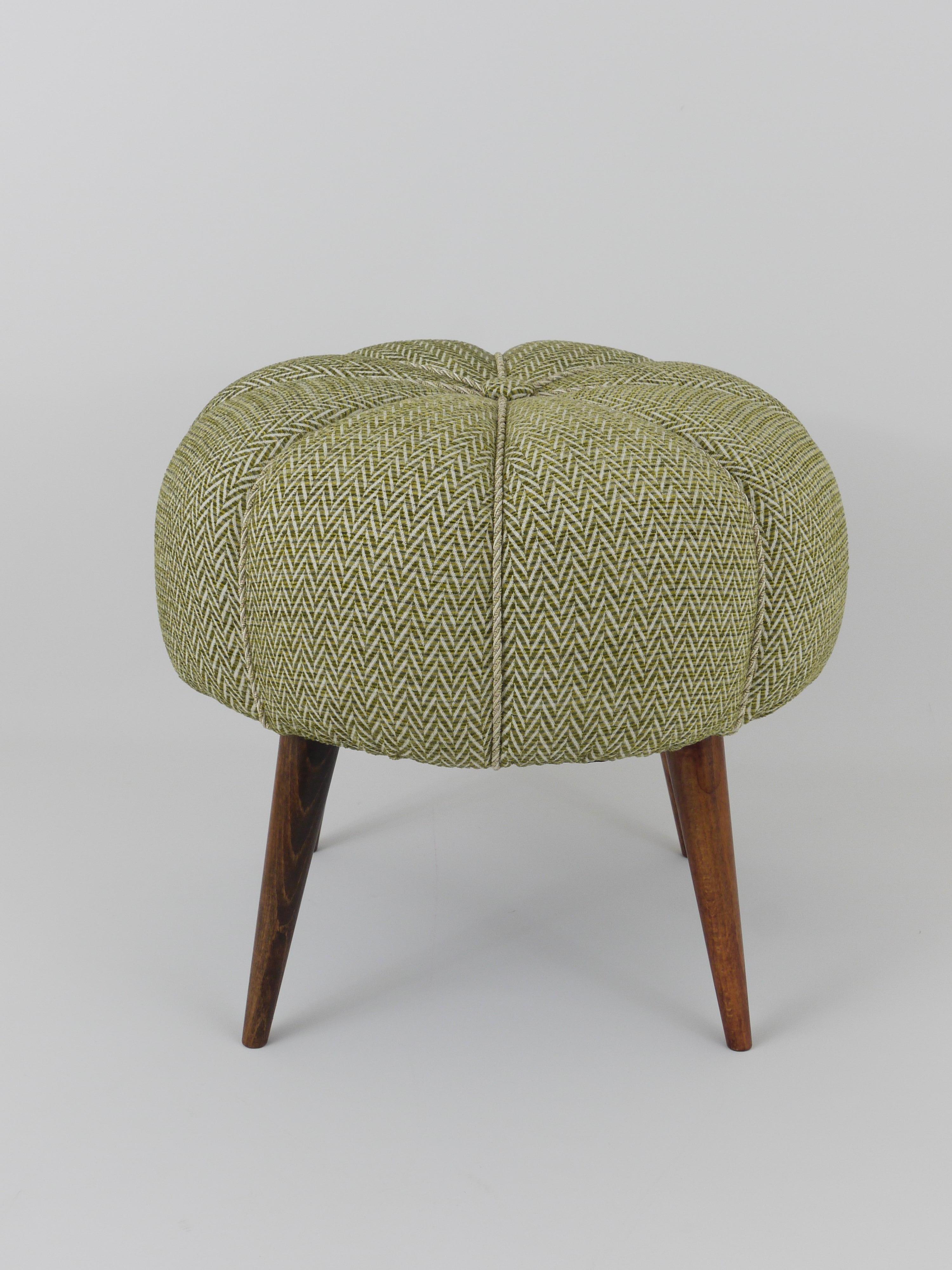 Up to Six Charming Zigzag Midcentury Stools, Pouf, Ottoman, Footstool, 1950s For Sale 3