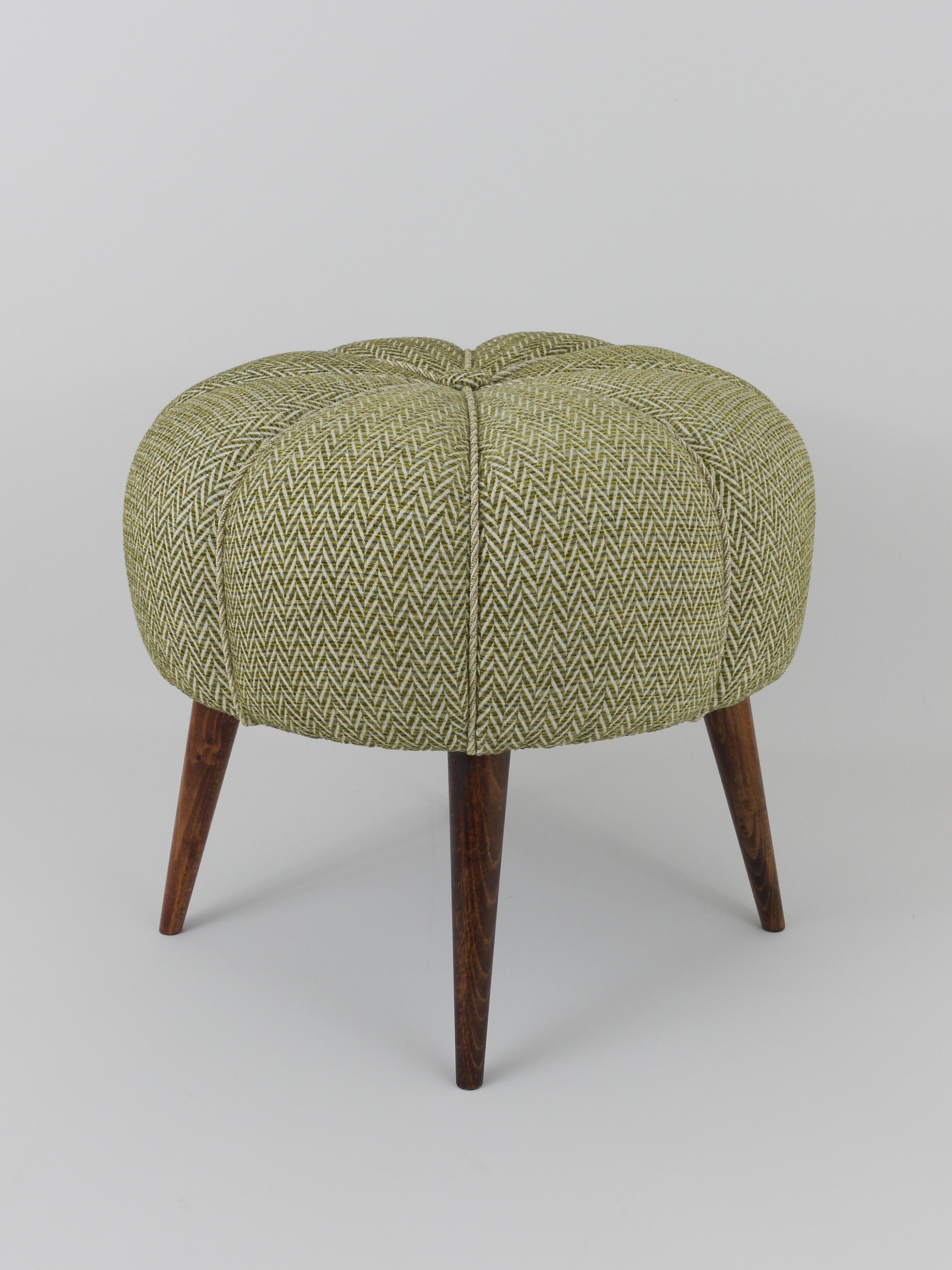 Up to Six Charming Zigzag Midcentury Stools, Pouf, Ottoman, Footstool, 1950s For Sale 5