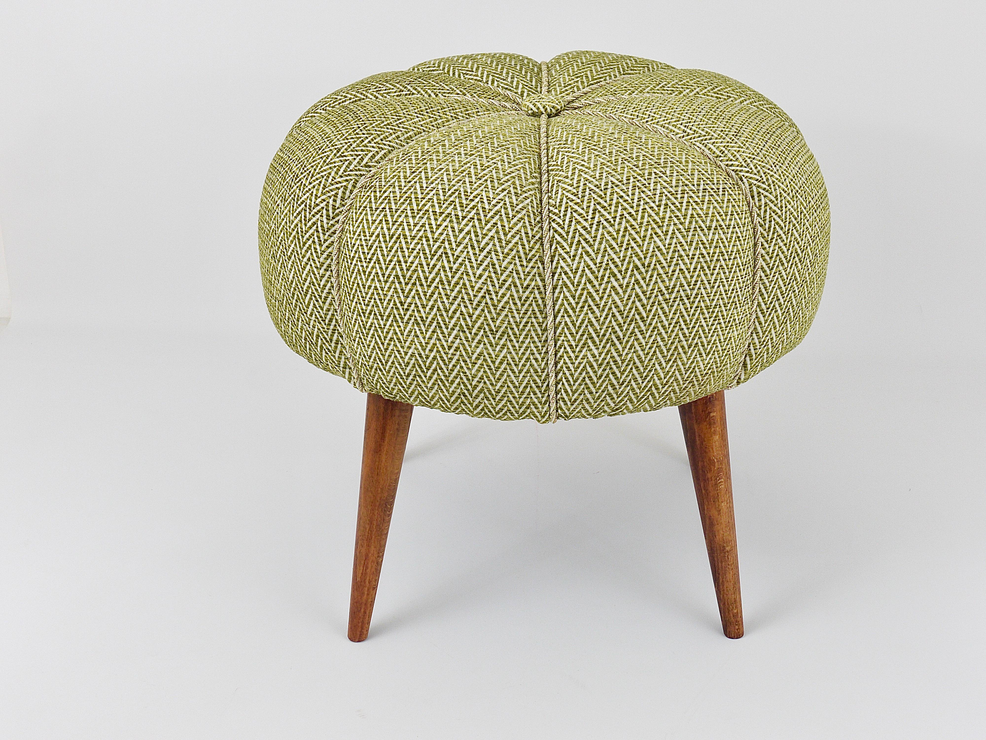 Up to Six Charming Zigzag Midcentury Stools, Pouf, Ottoman, Footstool, 1950s For Sale 3