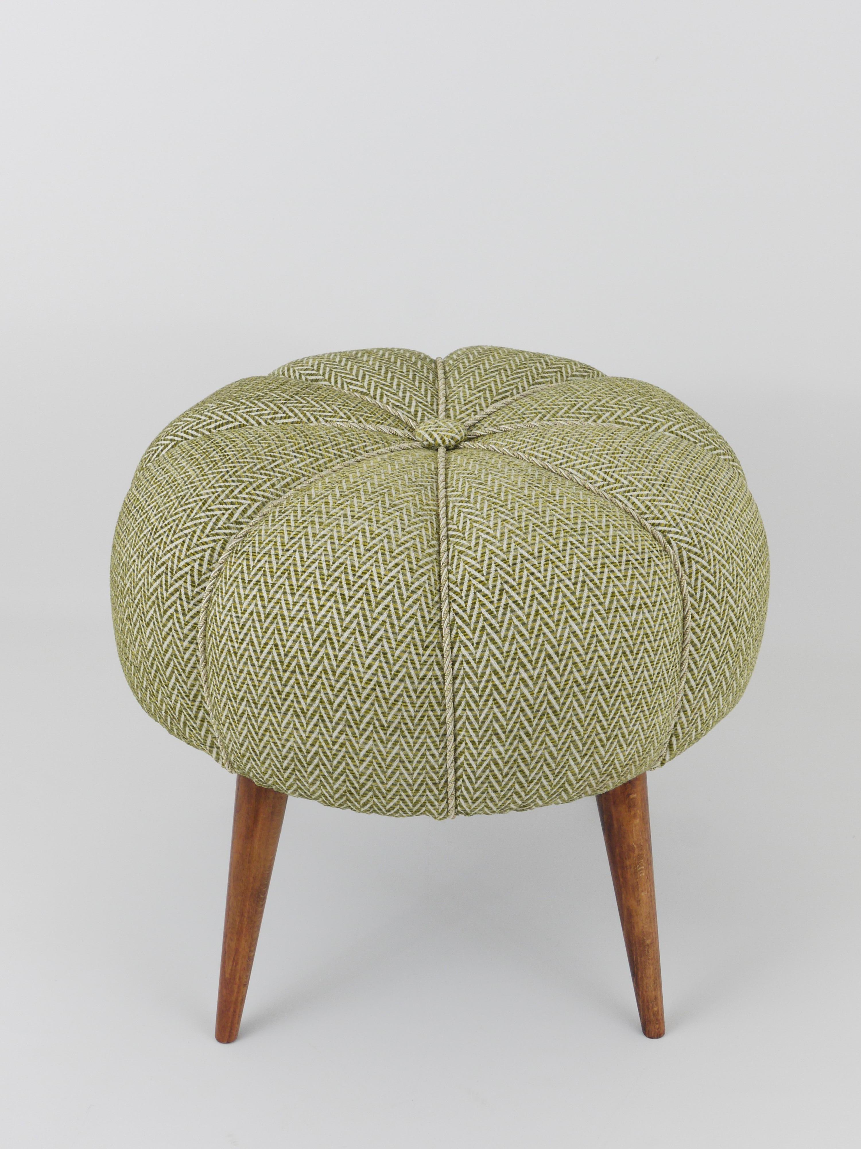 Mid-Century Modern Up to Six Charming Zigzag Midcentury Stools, Pouf, Ottoman, Footstool, 1950s For Sale