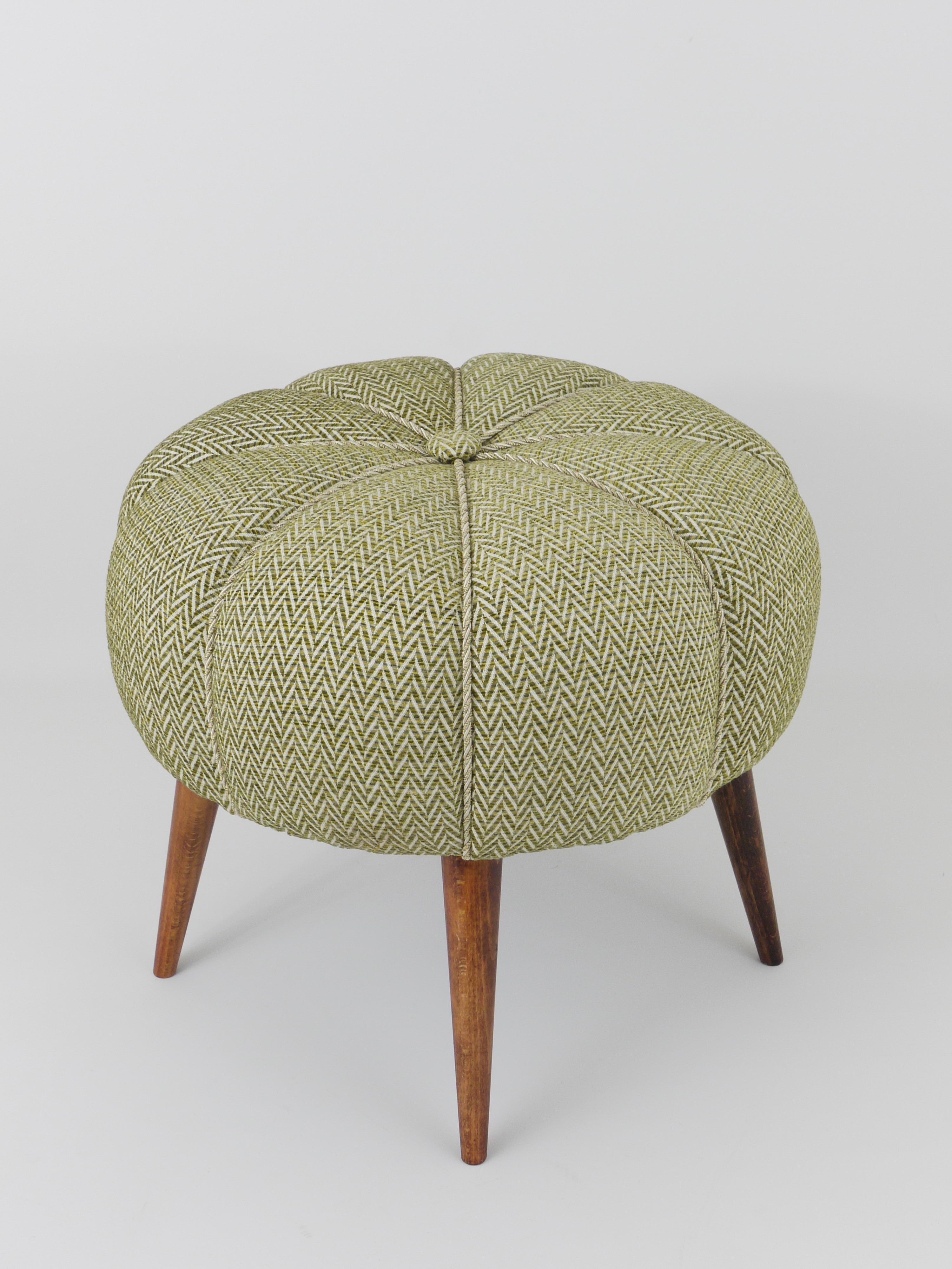 Mid-20th Century Up to Six Charming Zigzag Midcentury Stools, Pouf, Ottoman, Footstool, 1950s For Sale