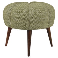 Up to Six Charming Zigzag Midcentury Stools, Pouf, Ottoman, Footstool, 1950s