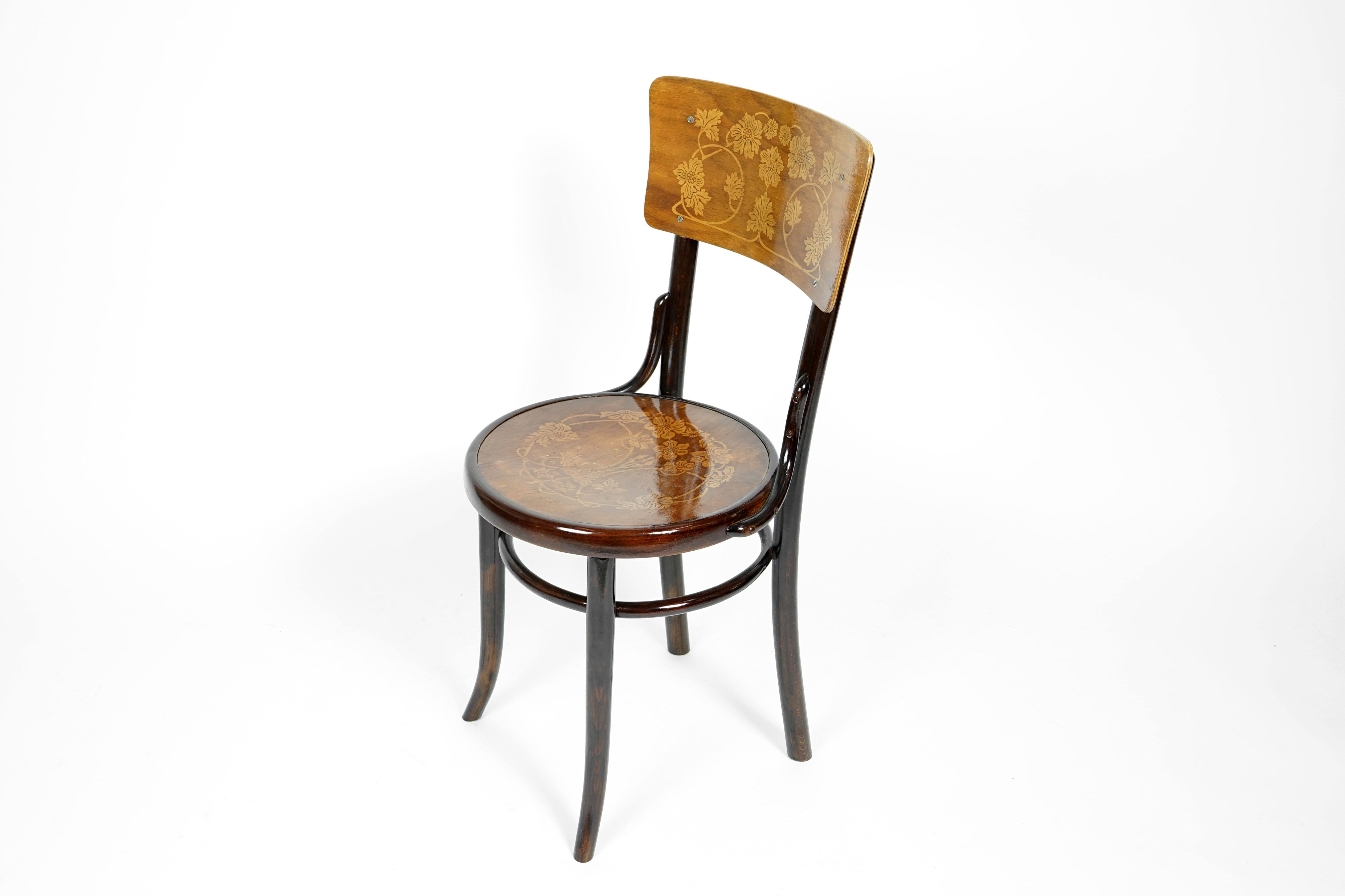 Vienna Secession Up to Three Bentwood Chairs Jacob and Joseph Kohn Austria, 1910 For Sale