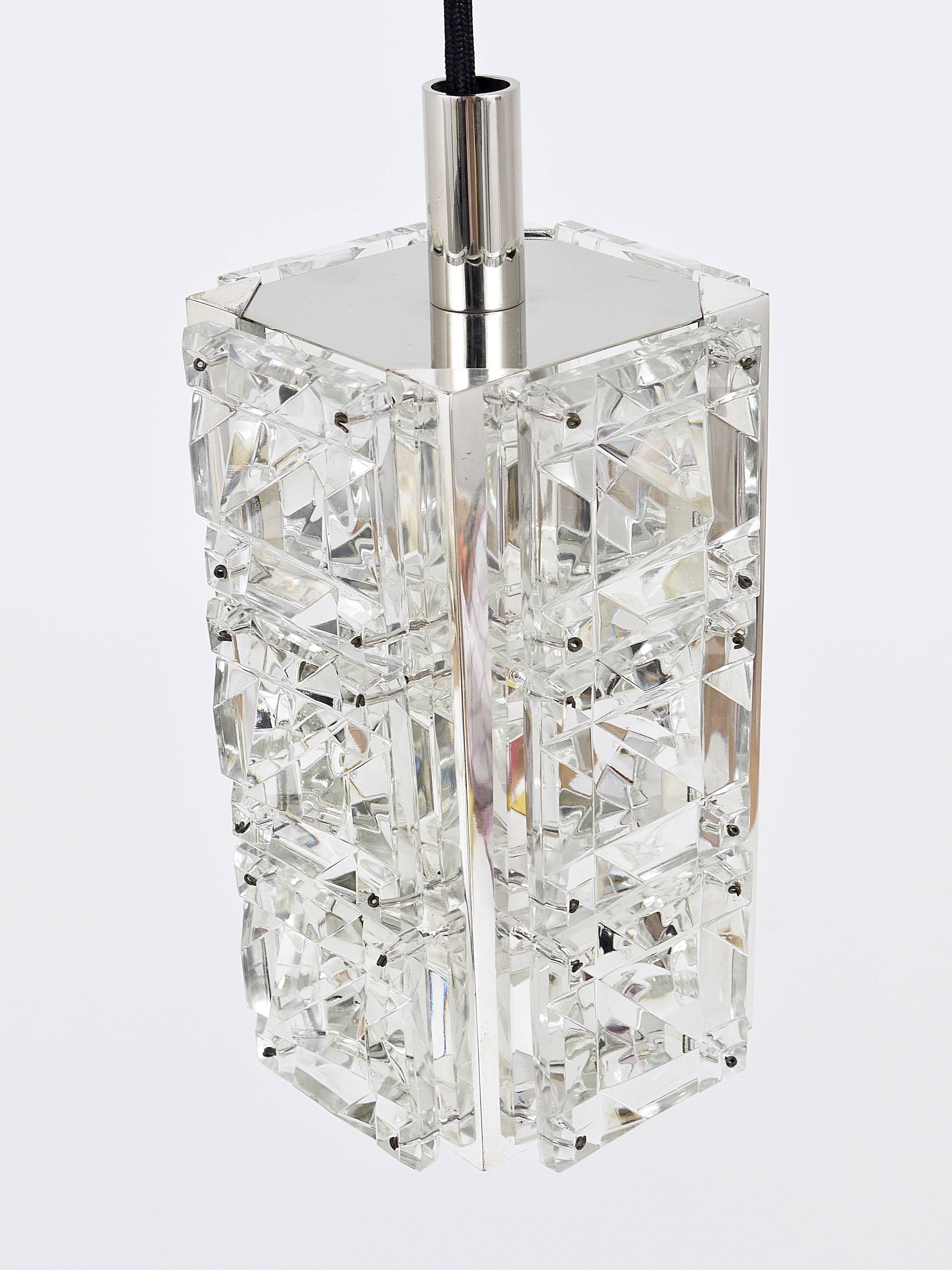 Up to Three Identical Bakalowits Faceted Crystal Pendant Lamps, Austria, 1960s For Sale 6