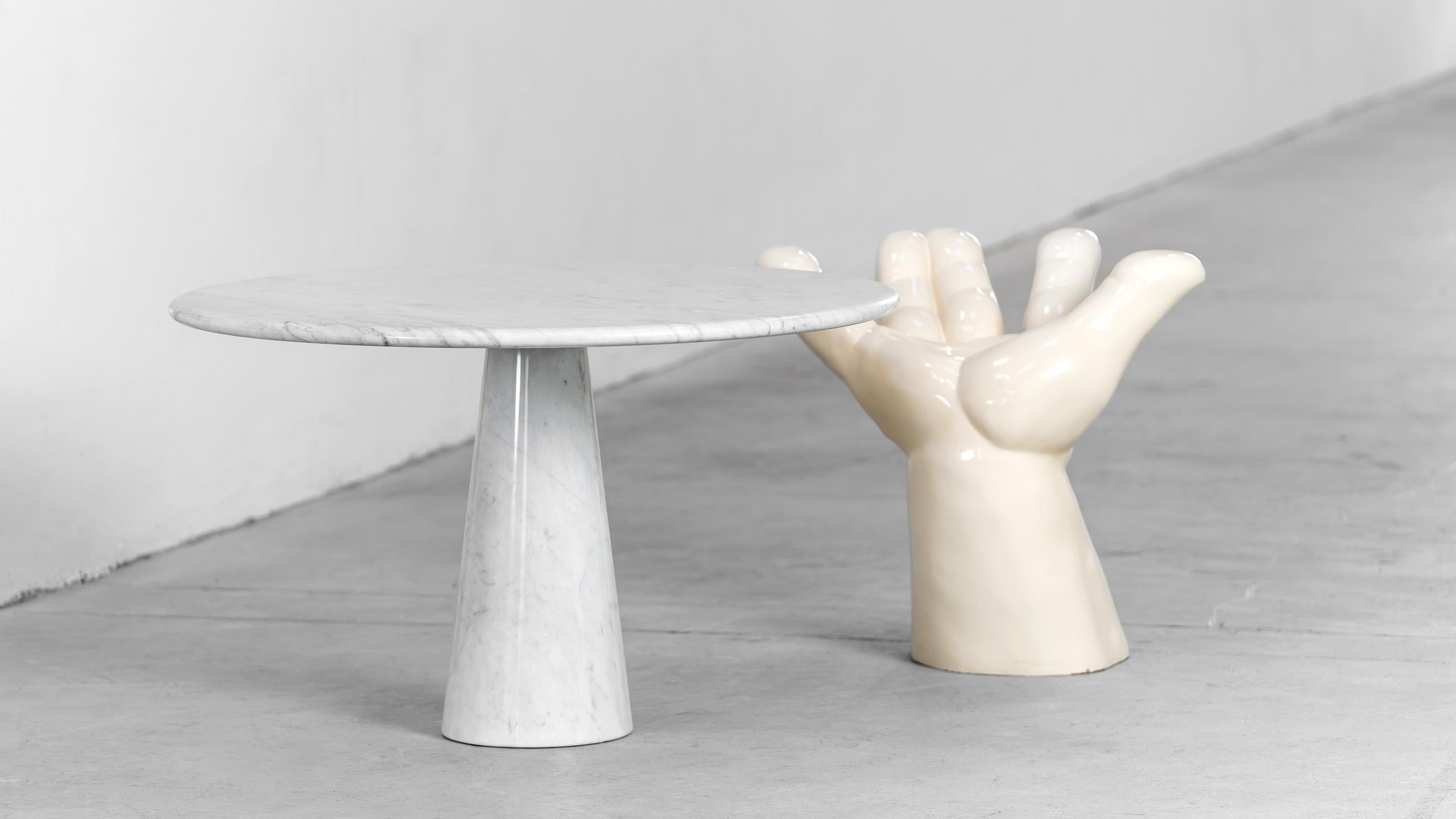 Up & Up 1978 Italy Pedestal Carrara Marble Dining Table attr. Angelo Mangiarotti en vente 8