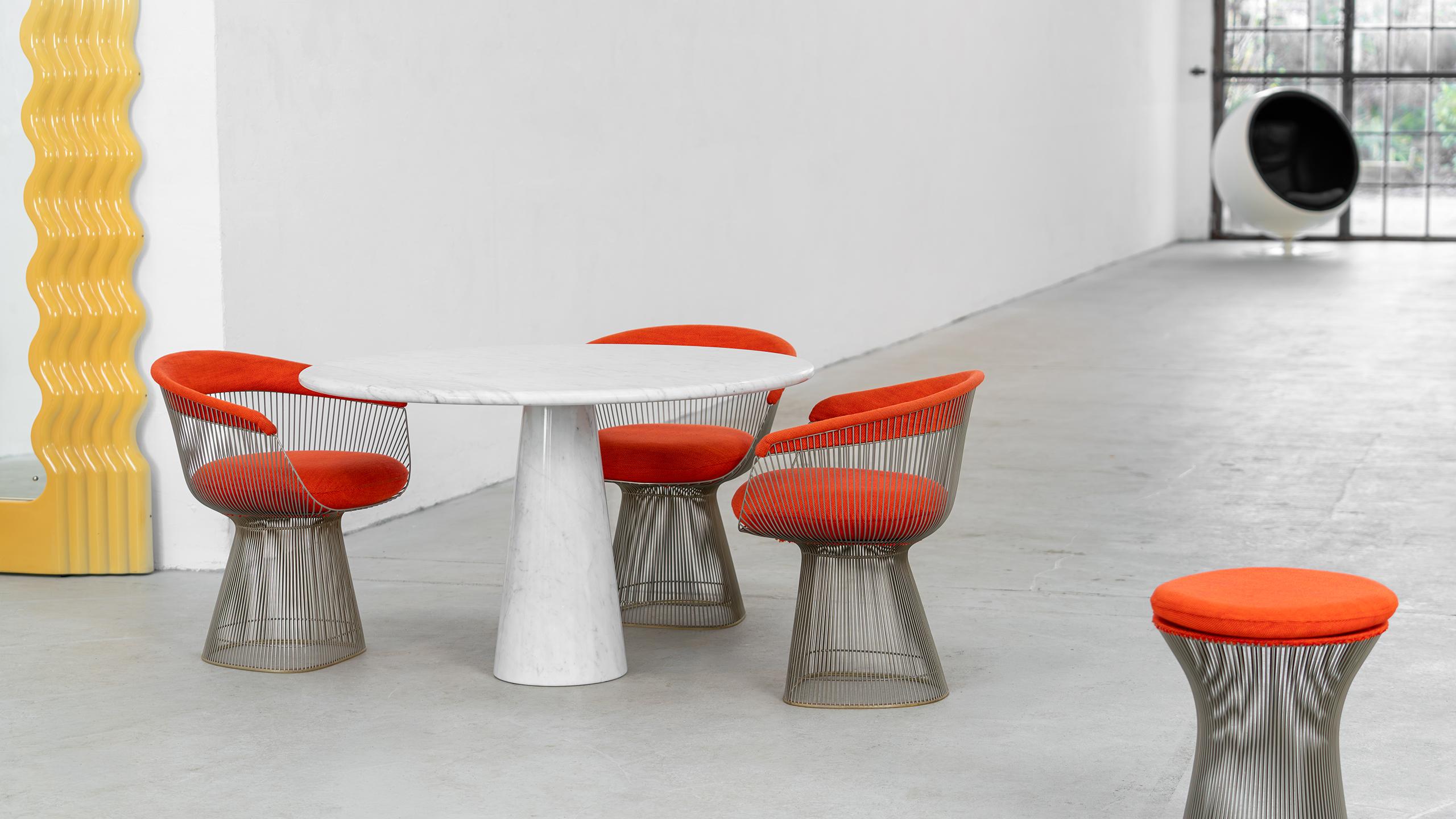 Up & Up 1978 Italy Pedestal Carrara Marble Dining Table attr. Angelo Mangiarotti en vente 12